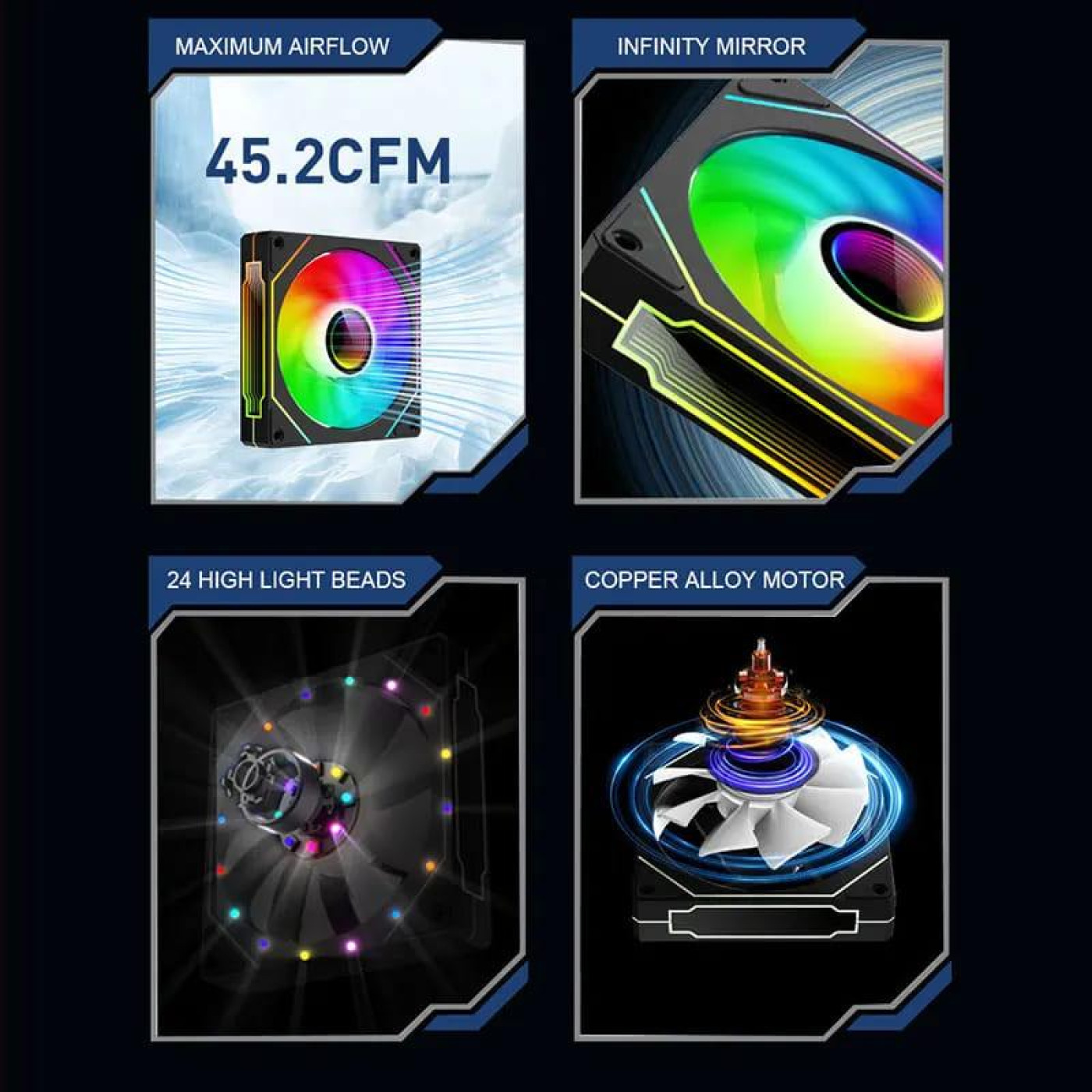 Вентилятор UPSIREN UF-1 PRISM 4 PRO BLACK REVERSED (UF-1 PRISM 4 PRO BLACK REVERSED)
