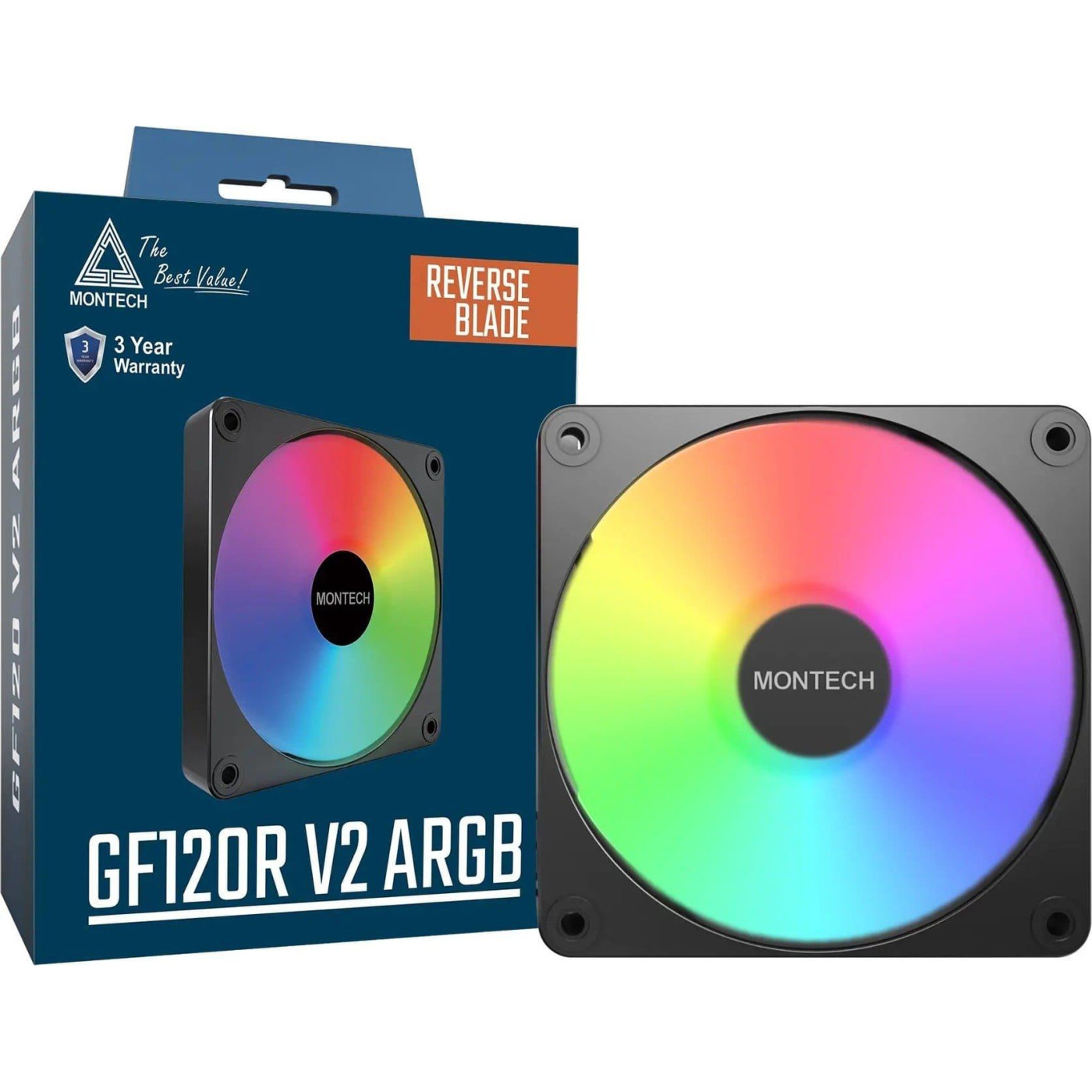 Вентилятор MONTECH GF120R V2 120MM ARGB PWM (B) (GF120R V2 ARGB PWM (B))