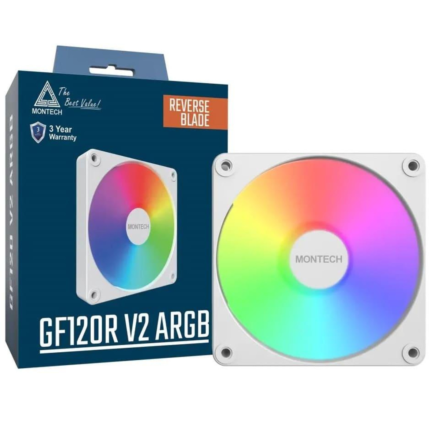 Вентилятор MONTECH GF120R V2 120MM ARGB PWM (W) (GF120R V2 ARGB PWM (W))