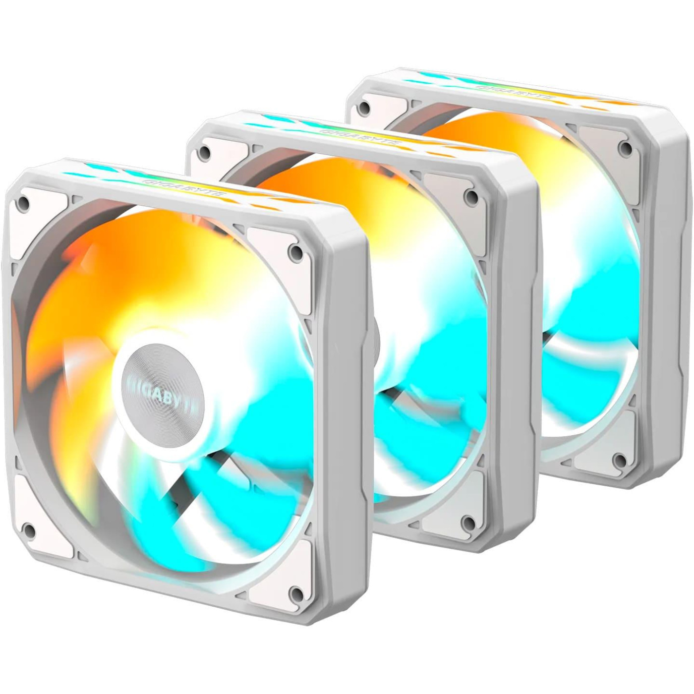 Комплект вентиляторів Gigabyte EZ CHAIN 120мм FAN 120 3-Pack White (GP-GBT EZFAN1203 ICE)