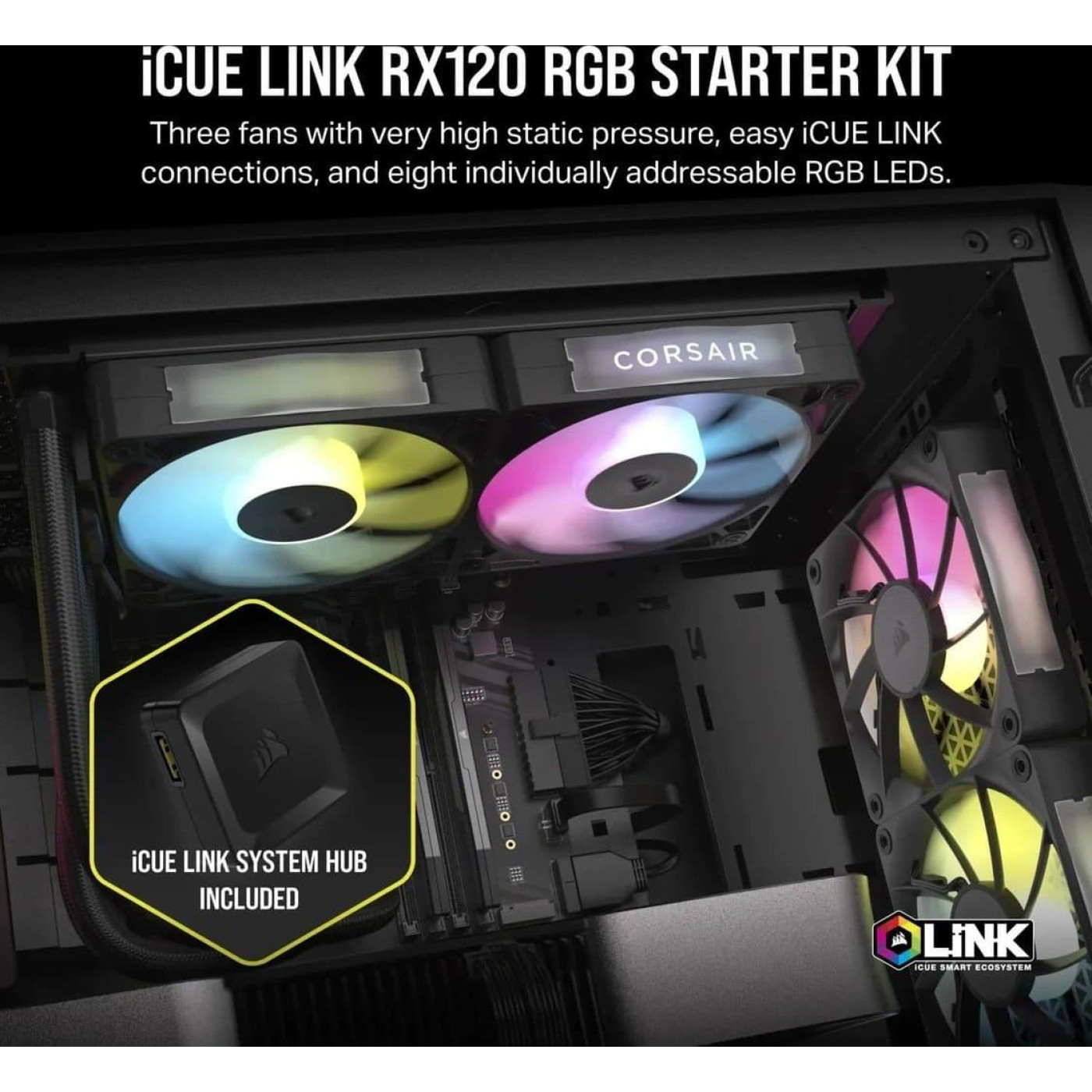 Вентилятор Corsair iCUE Link RX120 RGB PWM (CO-9051017-WW) Б/у