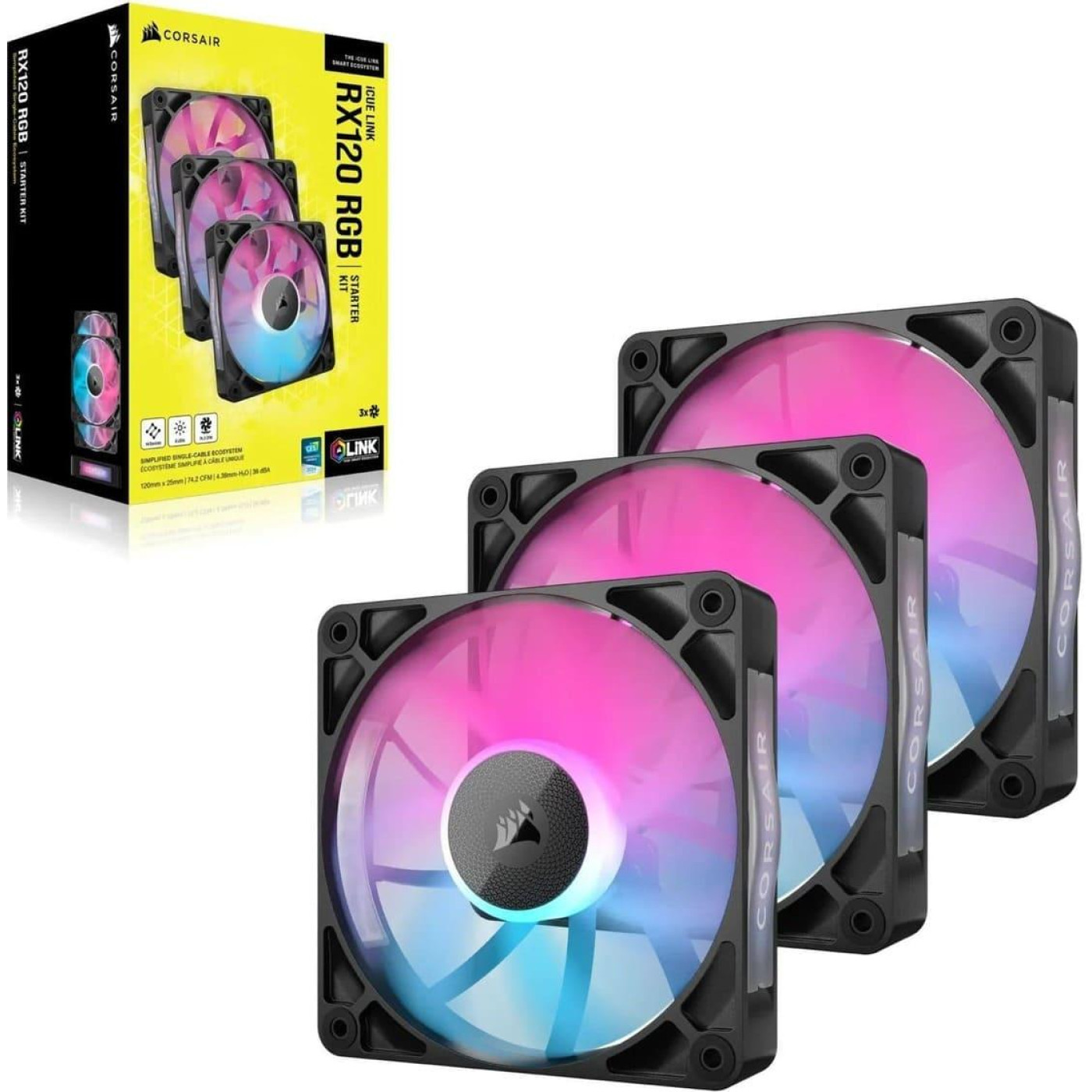 Вентилятор Corsair iCUE Link RX120 RGB PWM Triple Pack (CO-9051018-WW) Б/у