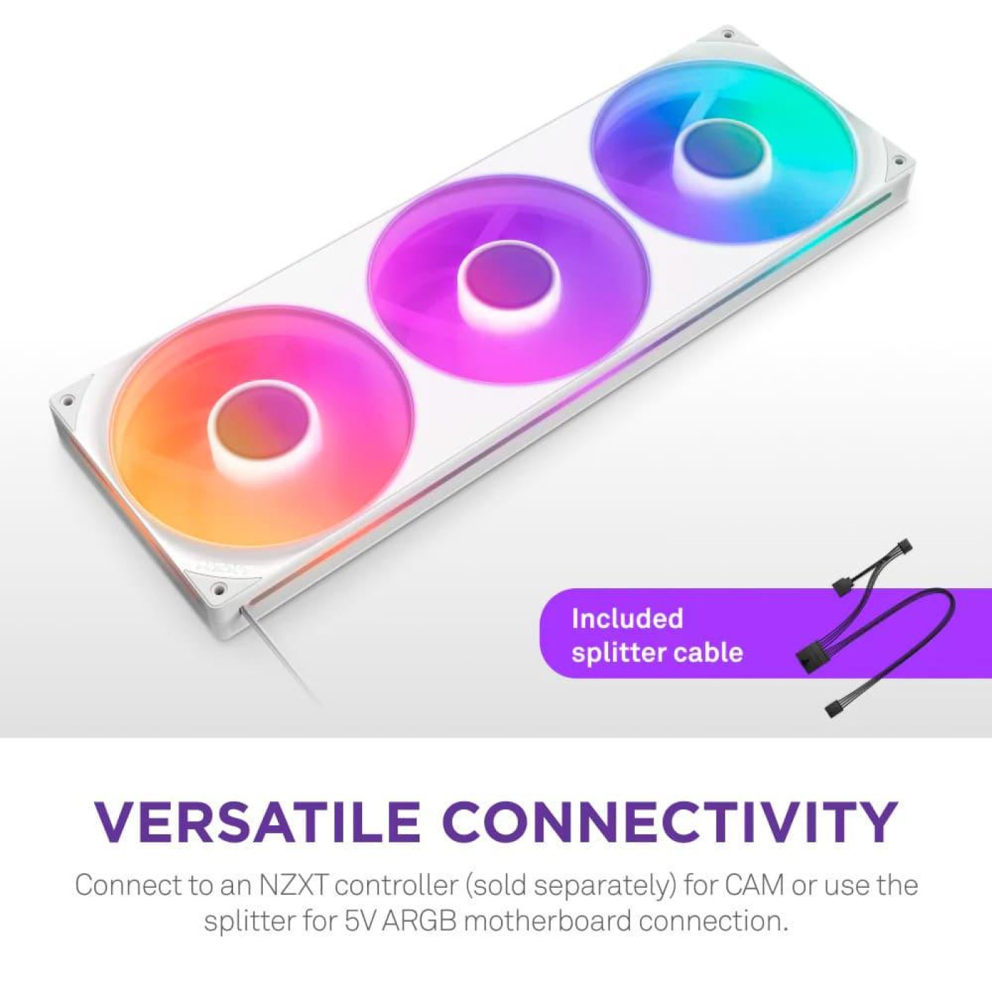 Вентилятор NZXT F420 RGB Core Fan Single Frame (RF-U42HF-W1) White