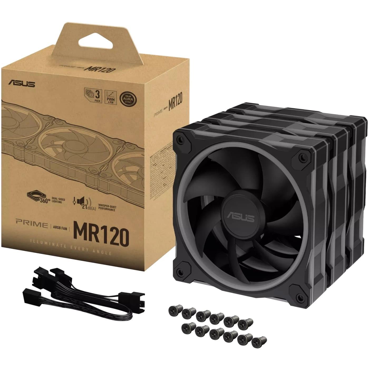 Комплект вентиляторів ASUS PRIME MR120 ARGB BLACK 3IN1 (90DA00I0-B09020)