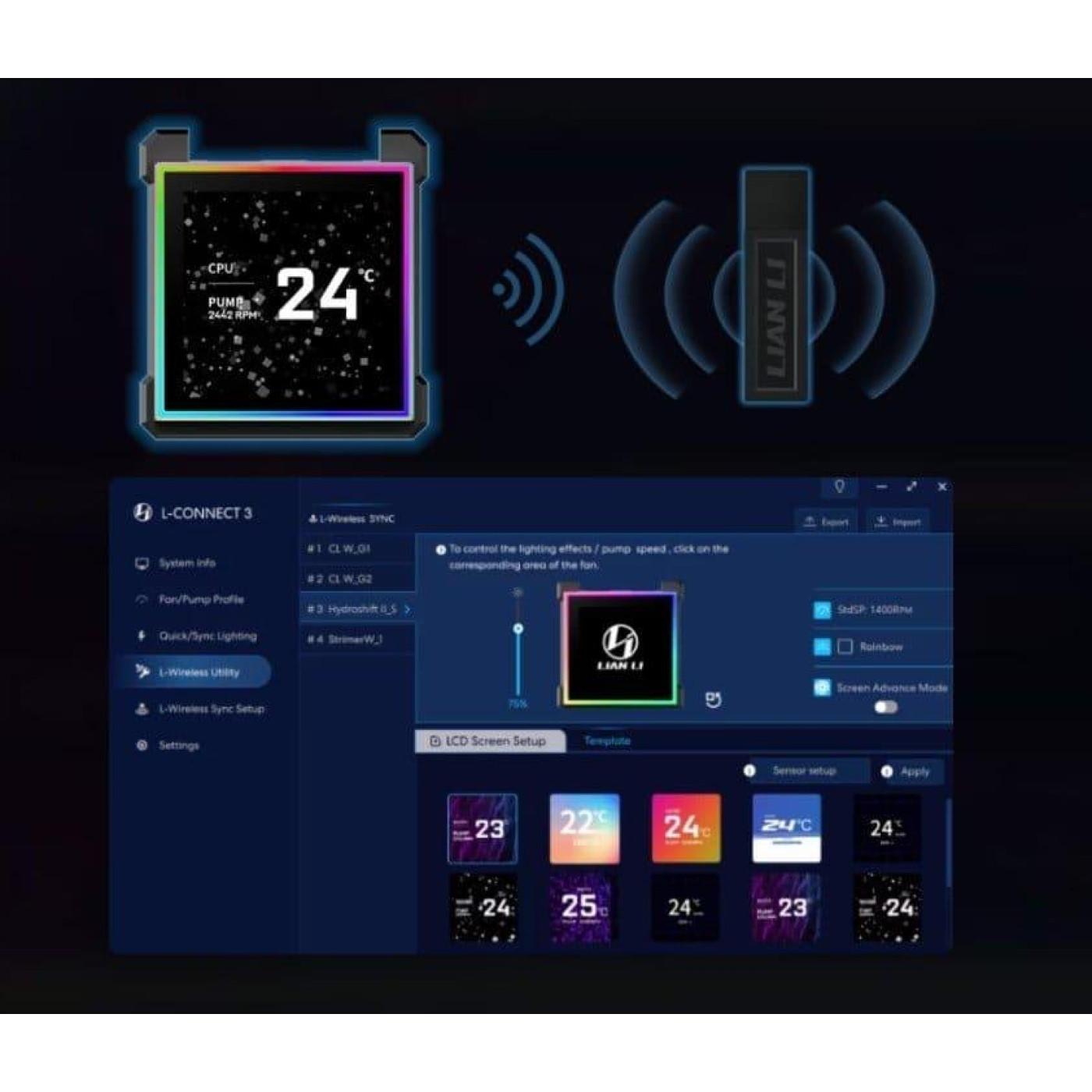 СВО Lian Li HydroShift II LCD-S 360N FANLESS Black (G89.GHS2LCDS36NB.00)