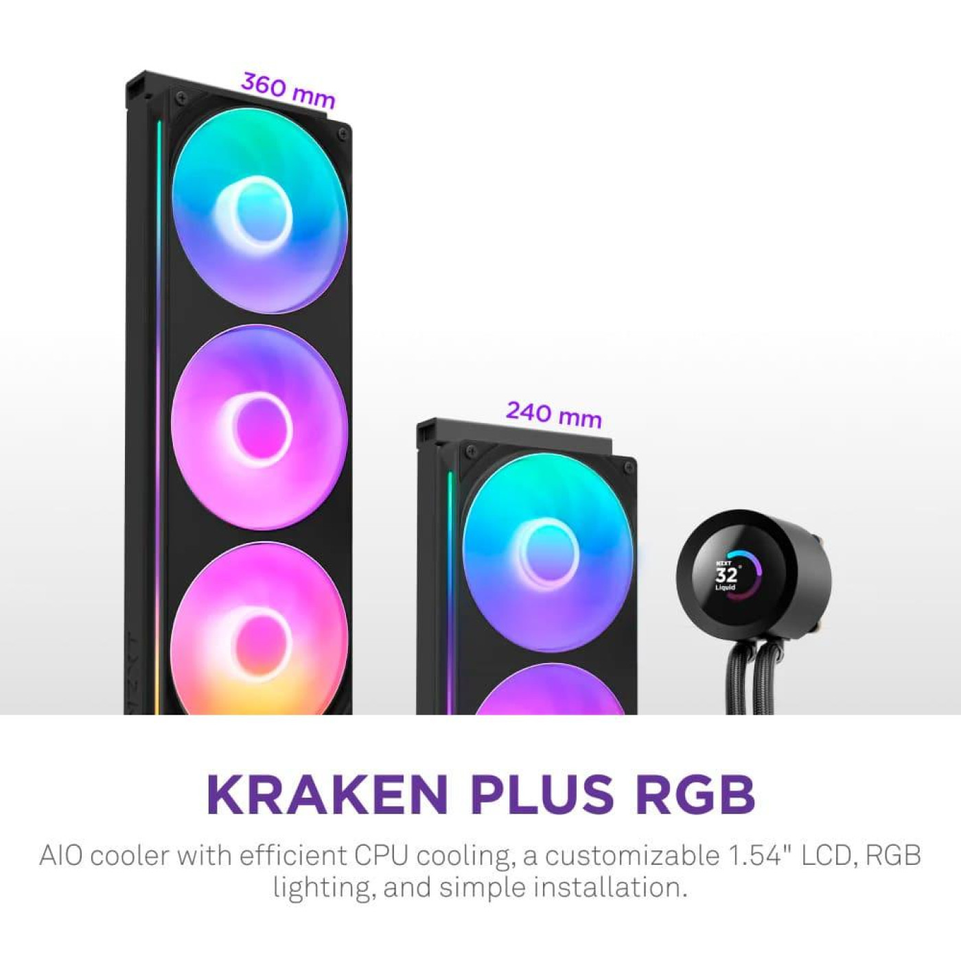 СВО NZXT Kraken Plus RGB V2 360mm Black (RL-KR360-B2)