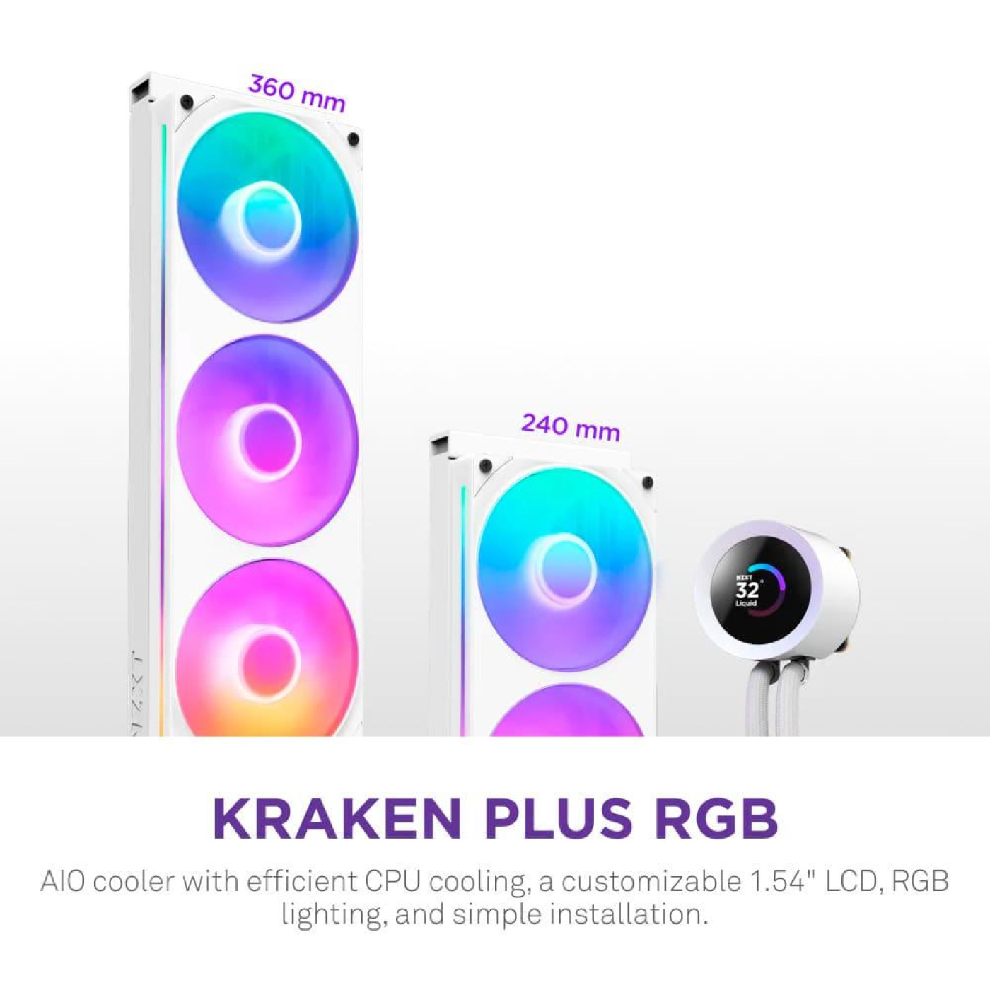 СВО NZXT Kraken Plus RGB V2 360mm White (RL-KR360-W2)