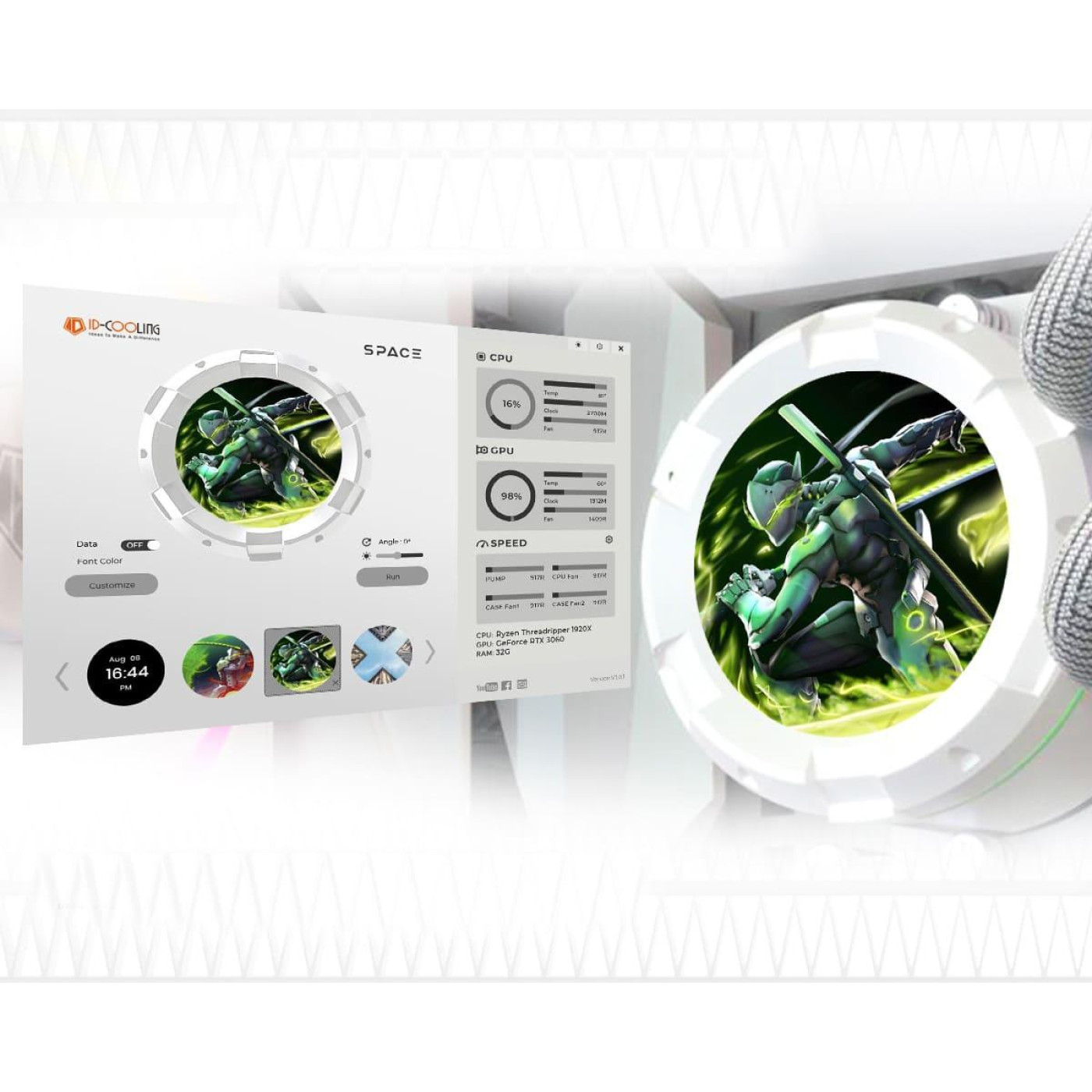 СВО ID-Cooling Space LCD SL240 White (SL240 WHITE)
