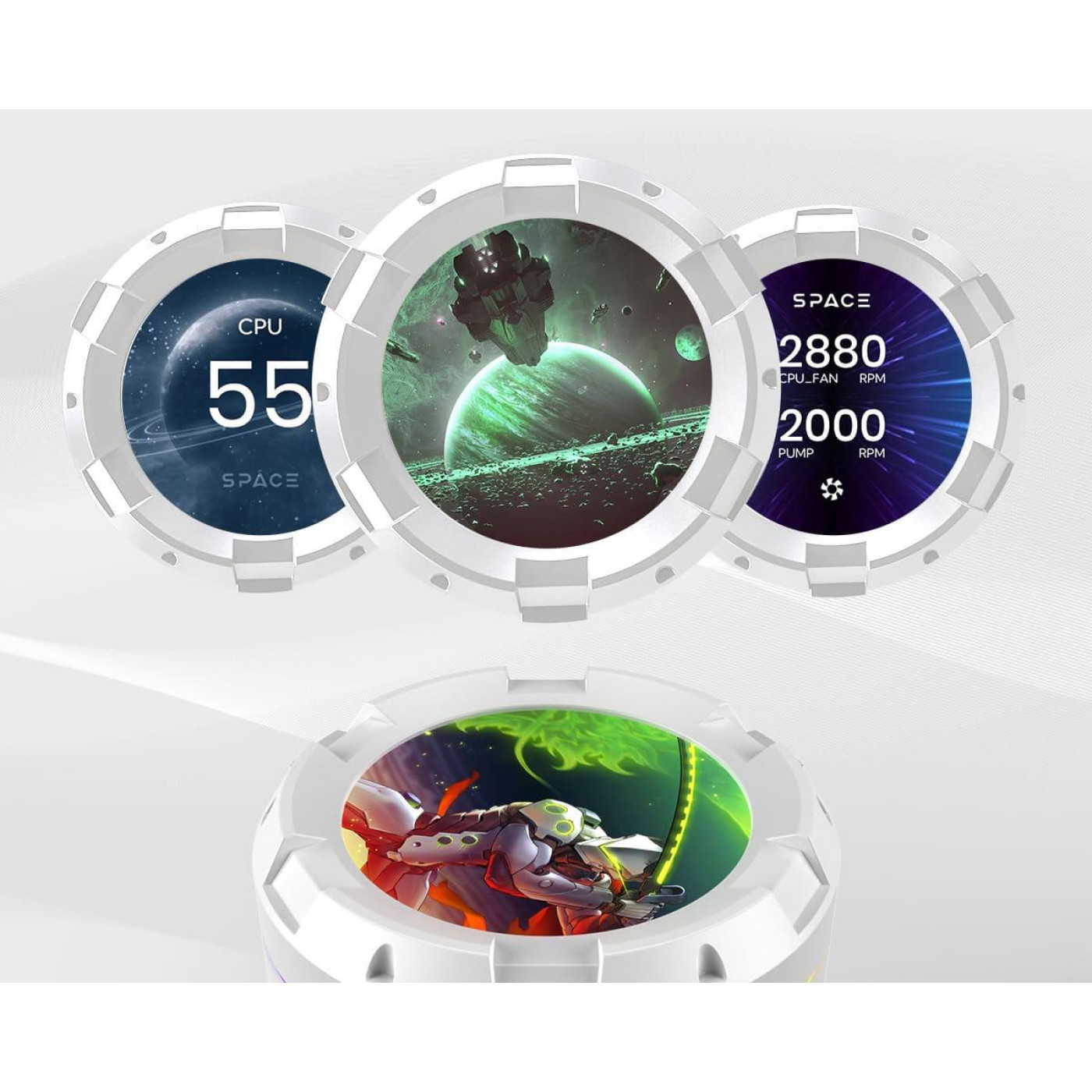 СВО ID-Cooling Space LCD SL240 White (SL240 WHITE)