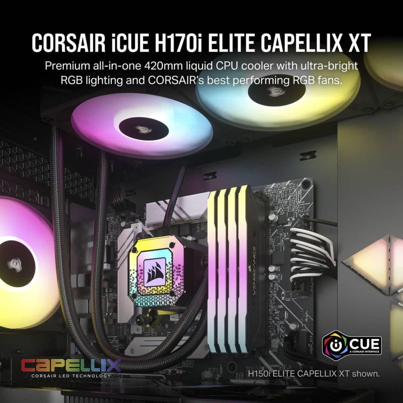 СВО Corsair iCUE H170i Elite Capellix XT Liquid CPU Cooler, (CW-9060071-WW) Б/у