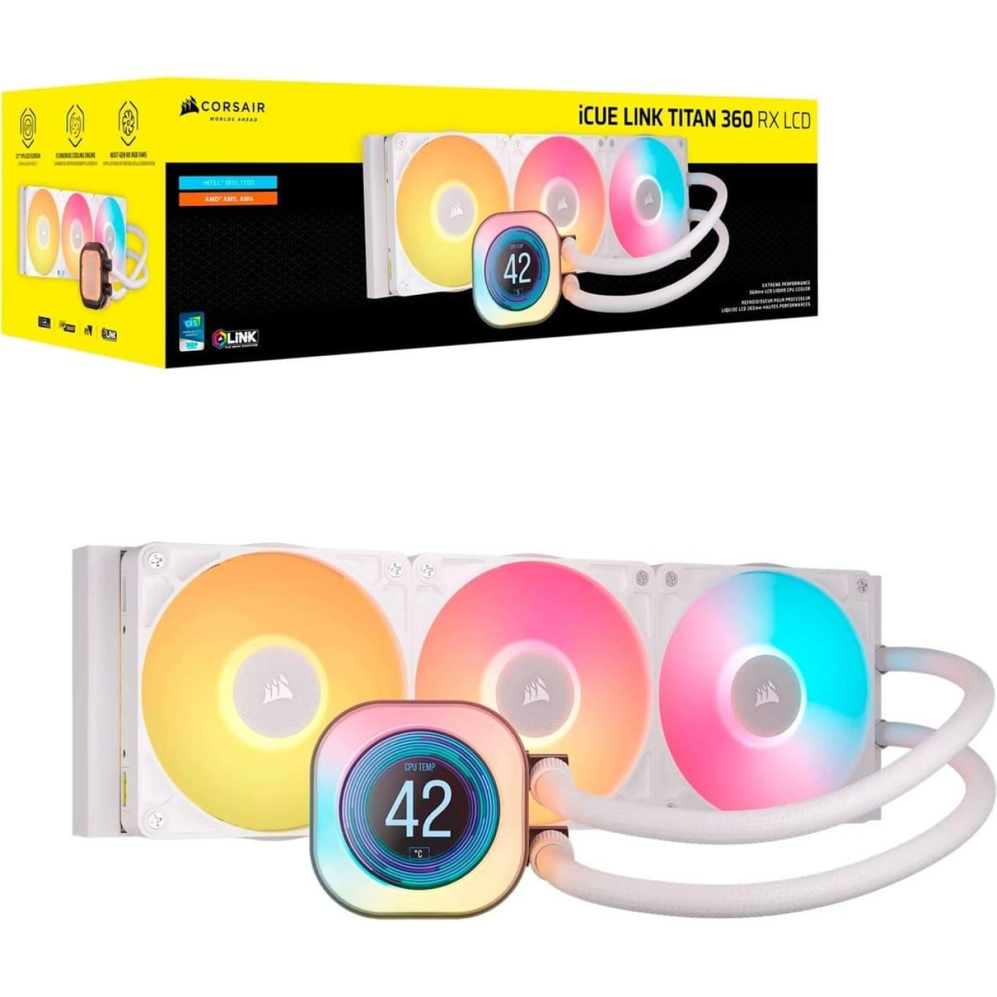 СВО Corsair iCUE LINK TITAN 360 RX LCD White (CW-9061026-WW)