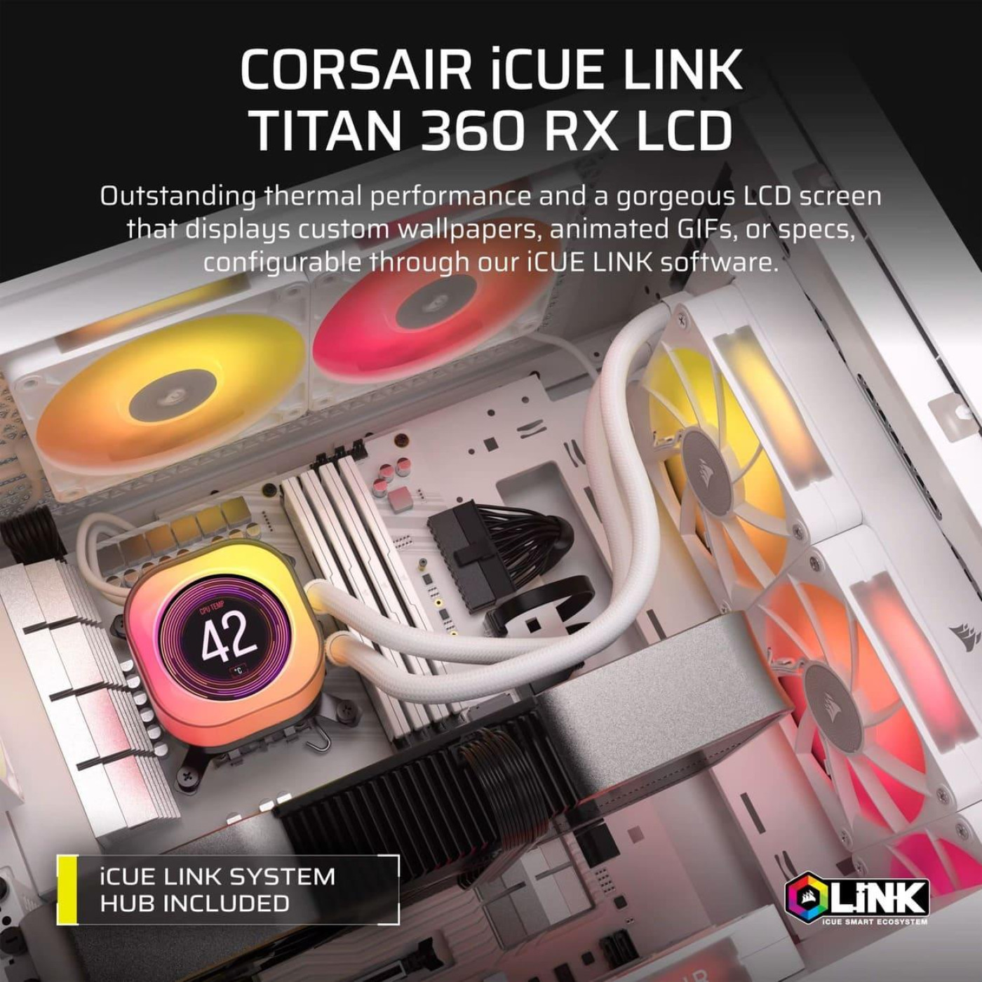 СВО Corsair iCUE LINK TITAN 360 RX LCD White (CW-9061026-WW)