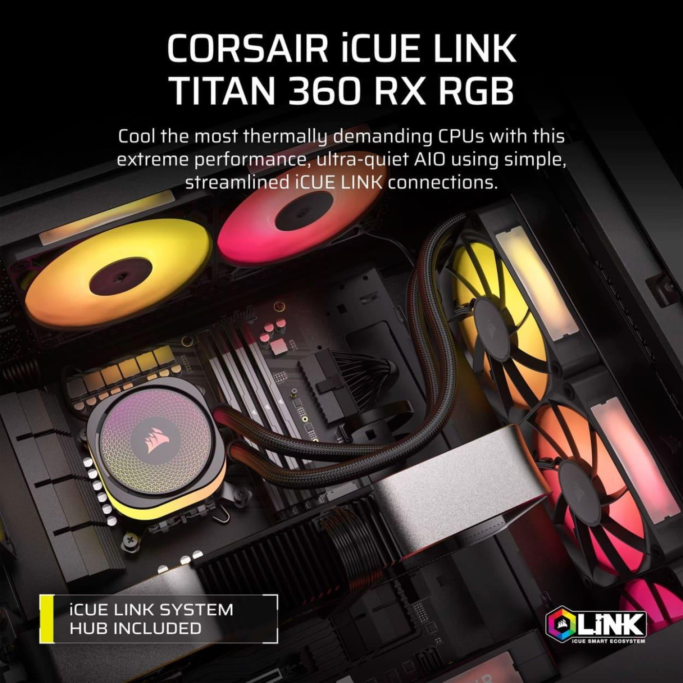 СВО Corsair iCUE LINK TITAN 360 RX RGB Black (CW-9061018-WW)