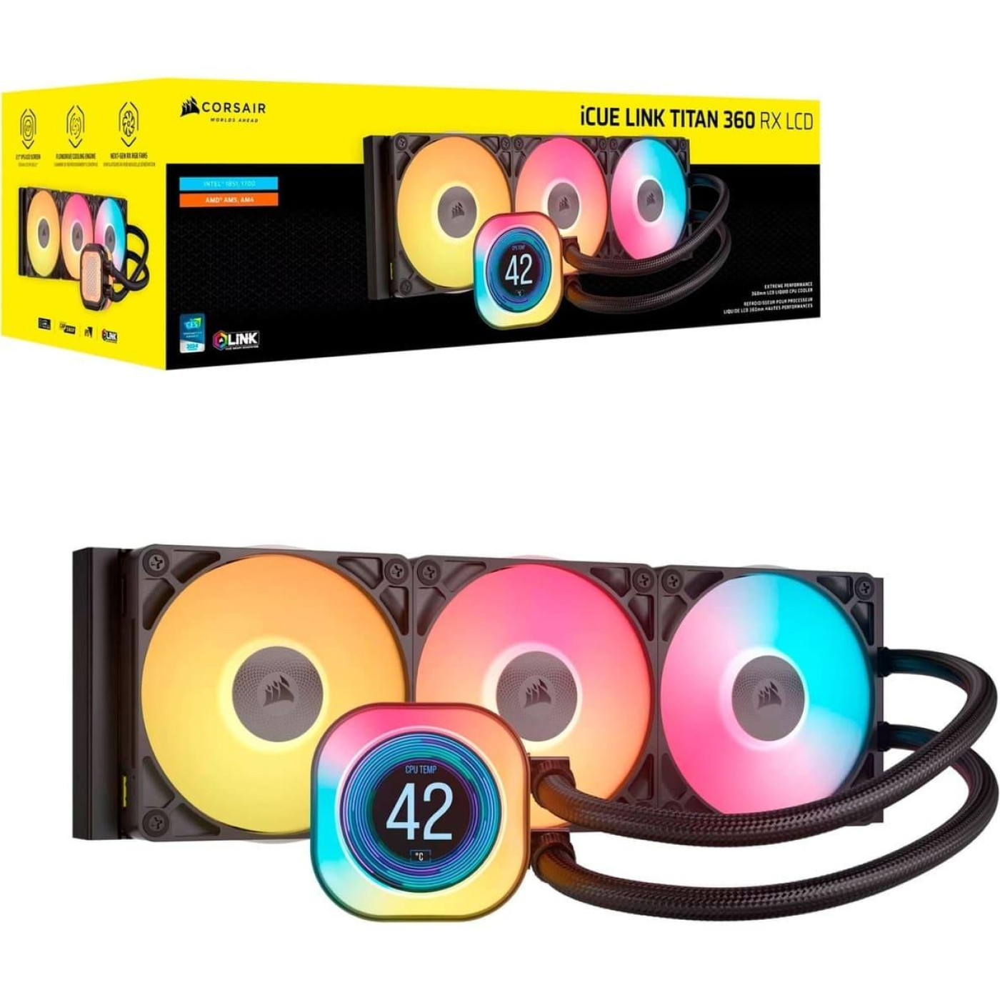 СВО Corsair iCUE LINK TITAN 360 RX LCD Black (CW-9061023-WW)