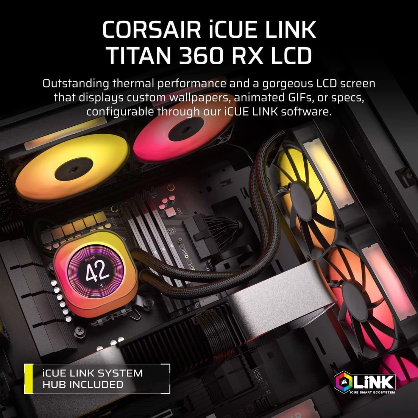 СВО Corsair iCUE LINK TITAN 360 RX LCD Black (CW-9061023-WW)