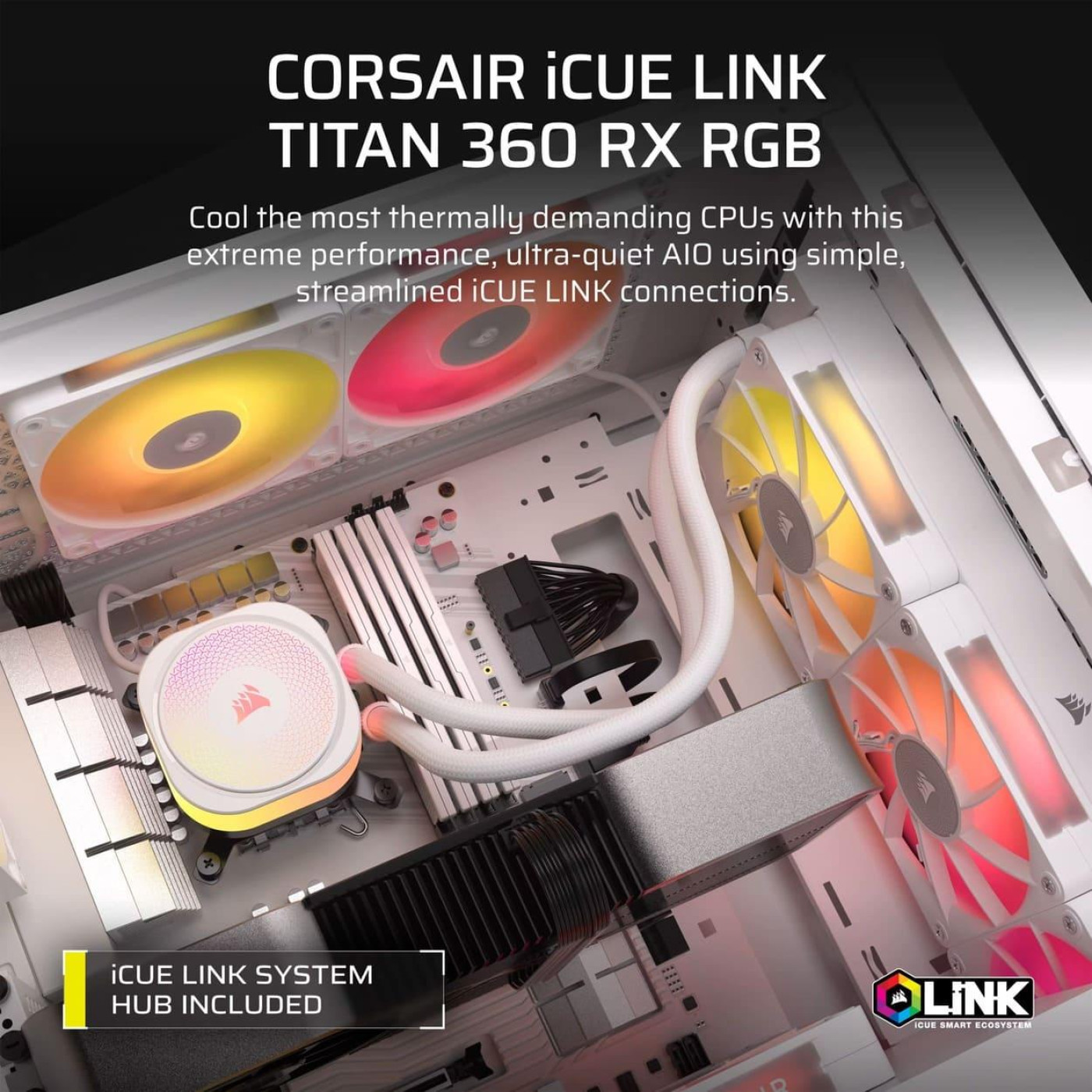 СВО Corsair iCUE LINK TITAN 360 RX RGB White (CW-9061021-WW)