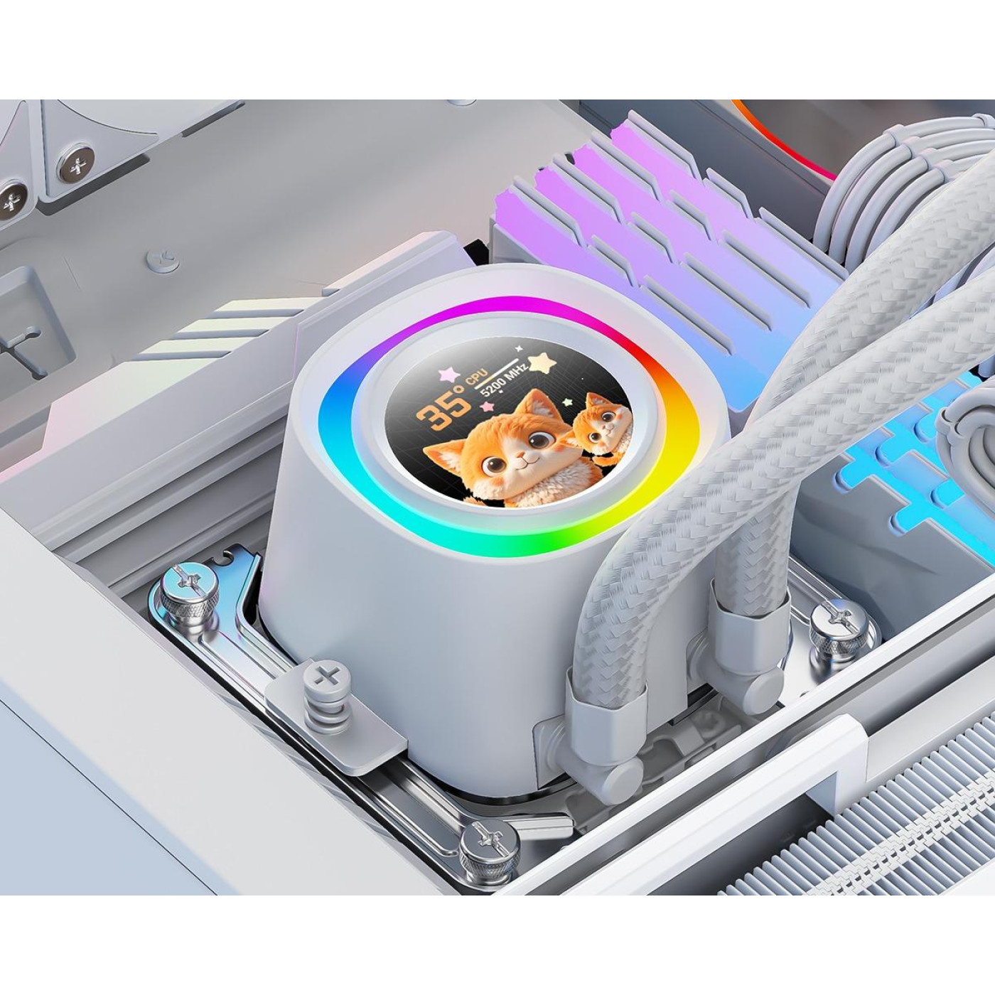 СВО ID-Cooling FX240 LCD White (FX240 LCD WHITE)