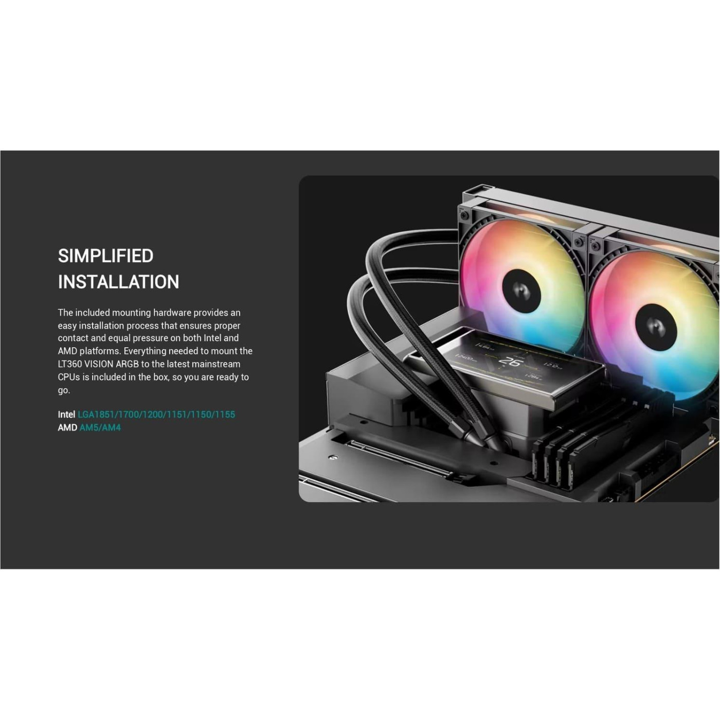 СВО Deepcool LT360 Vision ARGB Black (R-LT360VISION-BKAMMC-G-1)