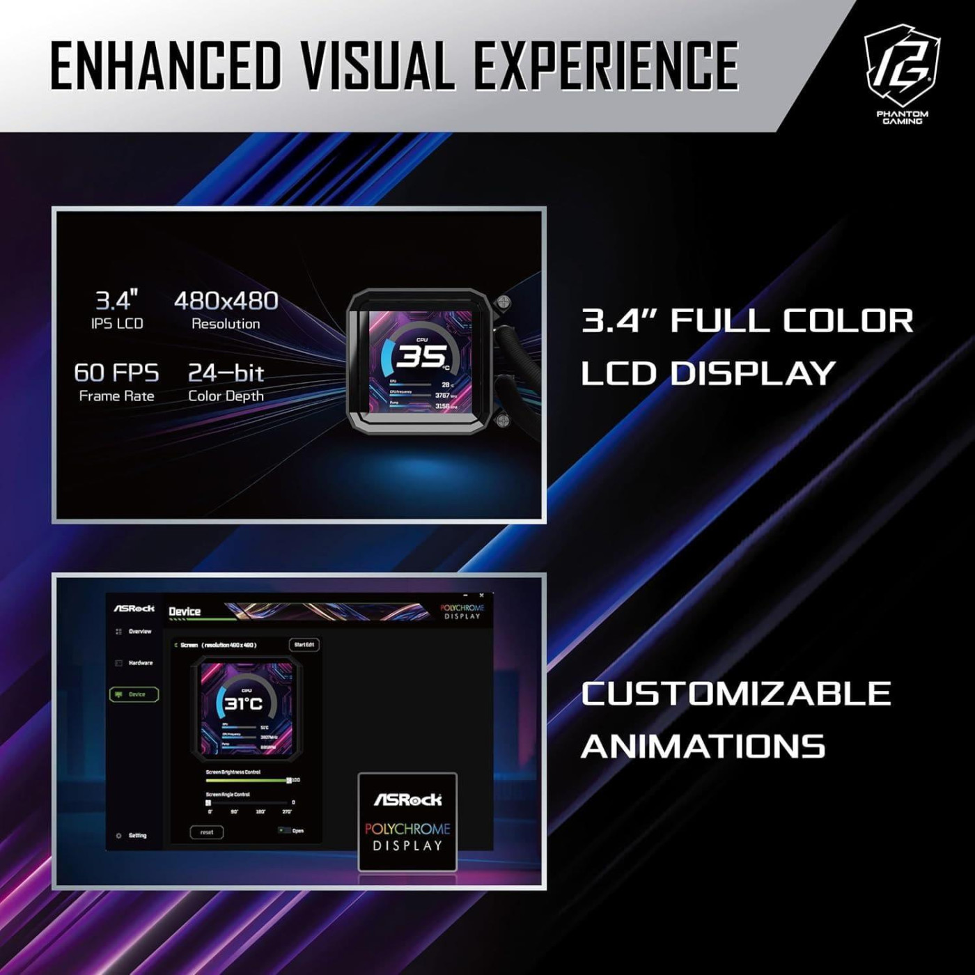 СВО AsRock Phantom Gaming 360 LCD (PHANTOM GAMING 360 LCD)