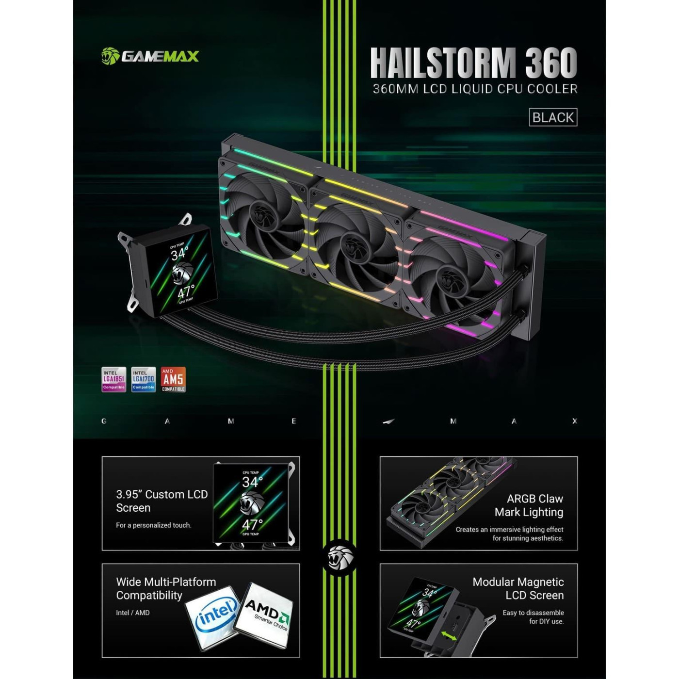 СВО GameMax HAILSTORM 360 BK (HAILSTORM 360 BK)