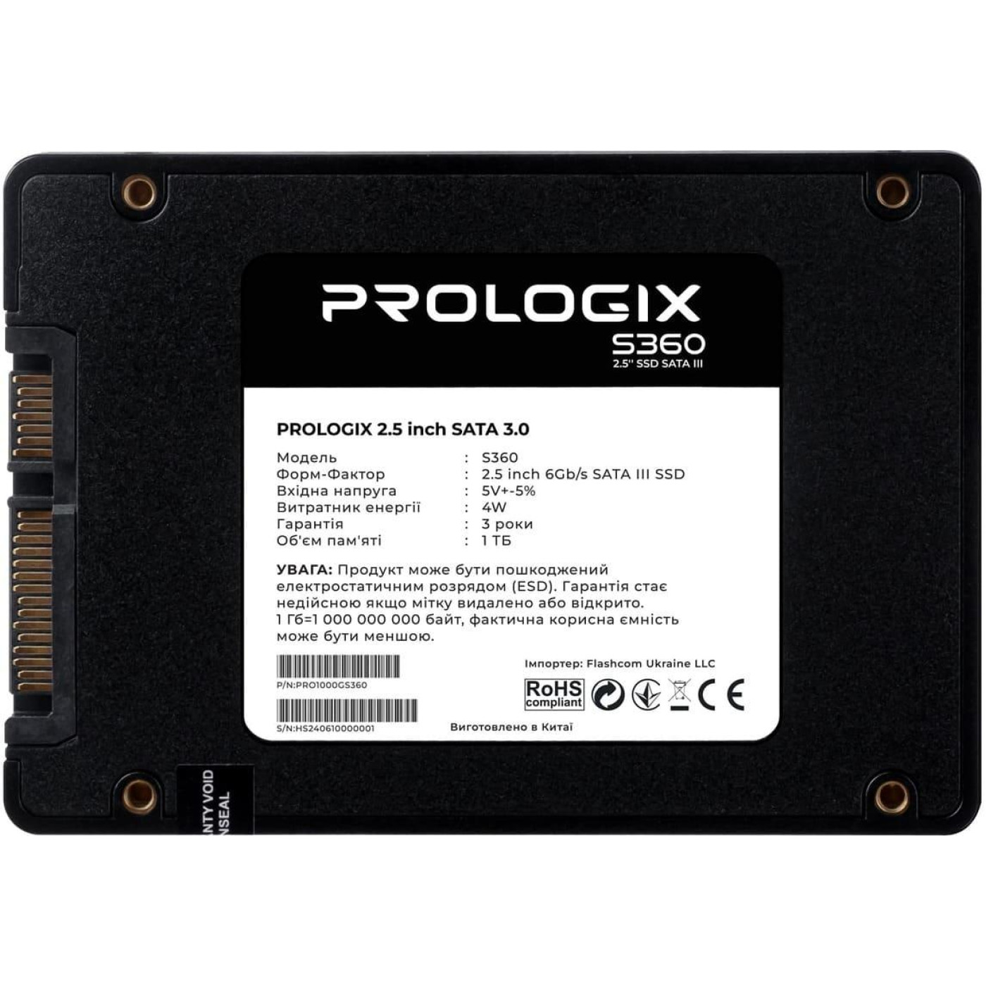 Накопичувач SSD ProLogix Sata 2.5 1TB S360 (PRO1000GS360)