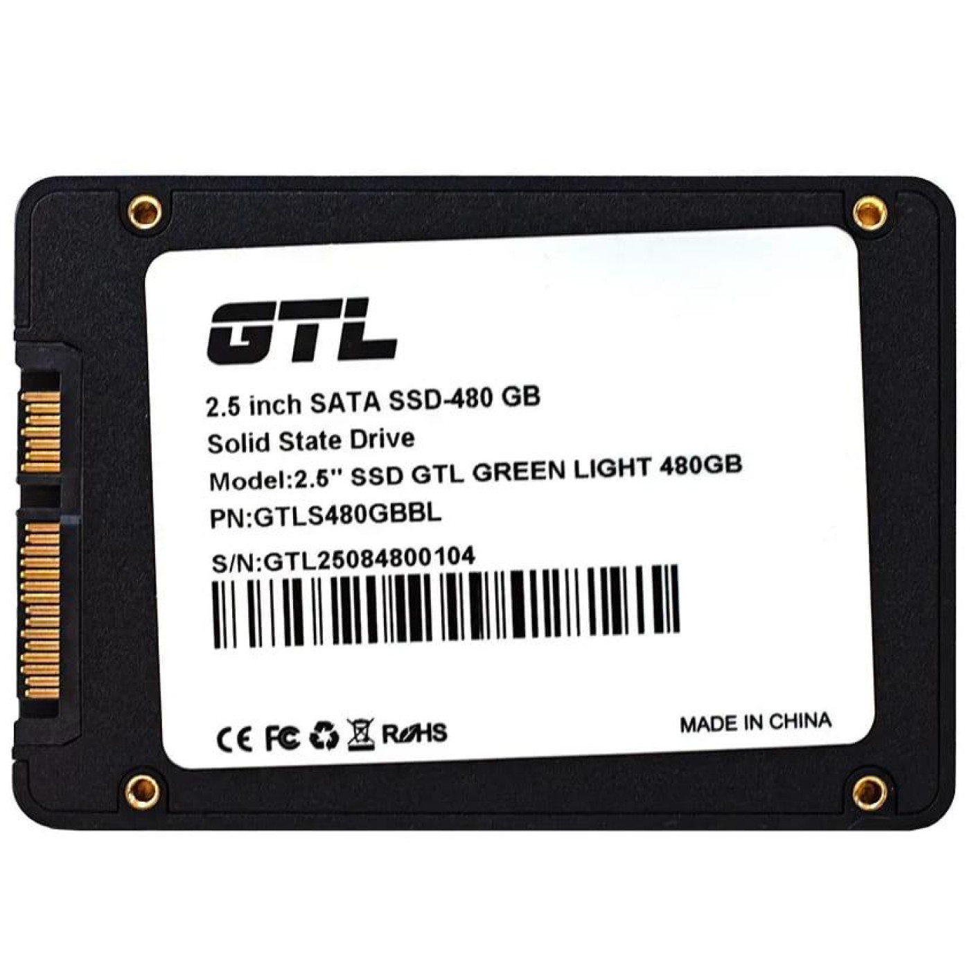 Накопичувач SSD GTL Sata 2.5 480Gb Green Light SATA 3 Bulk (GTLS480GBBL)