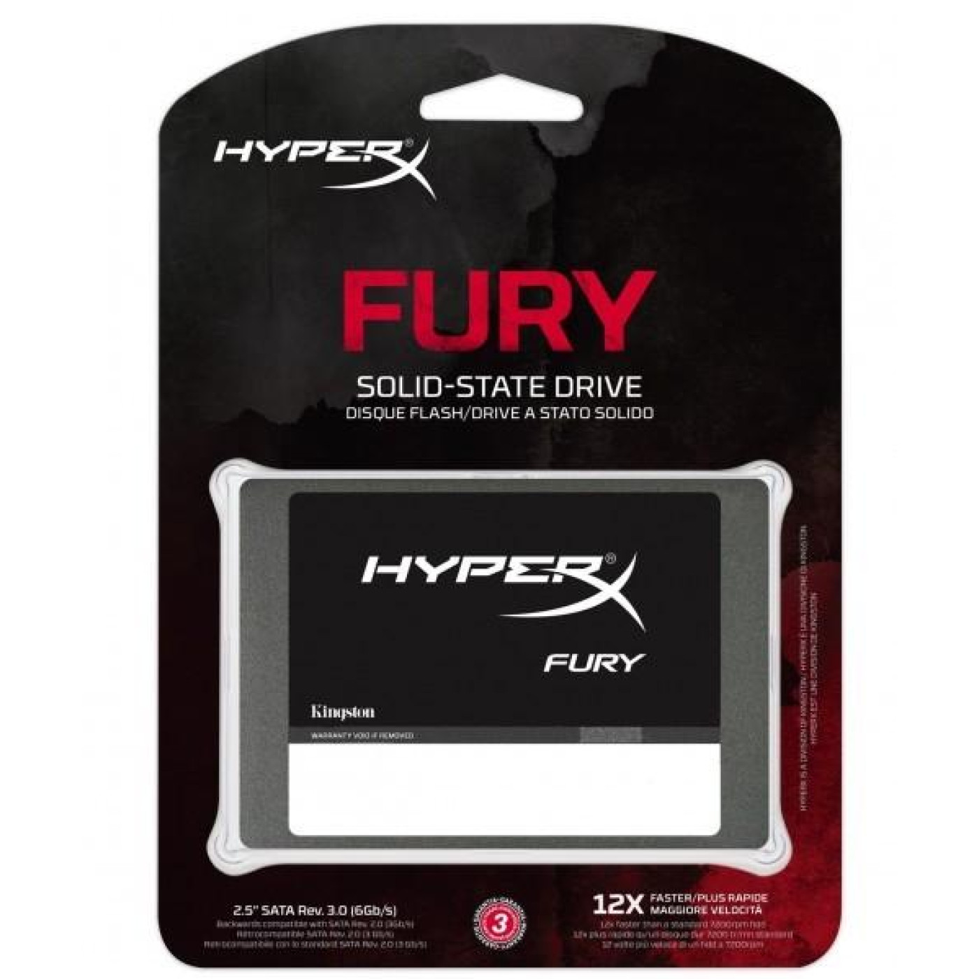 Накопитель SSD HyperX Kingston 480GB FURY SSD SATA 3 2.5 (7mm height) w/Adapter EAN: ъ74061725 (SHFS37A/480G)