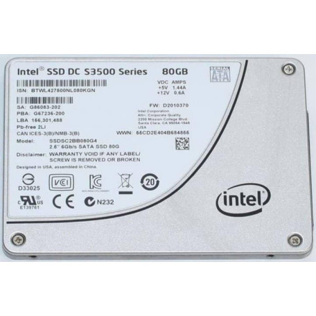 Накопичувач SSD Intel Sata 2.5 DC S3500 Series 80GB (SSDSC2BB080G4) Б/в