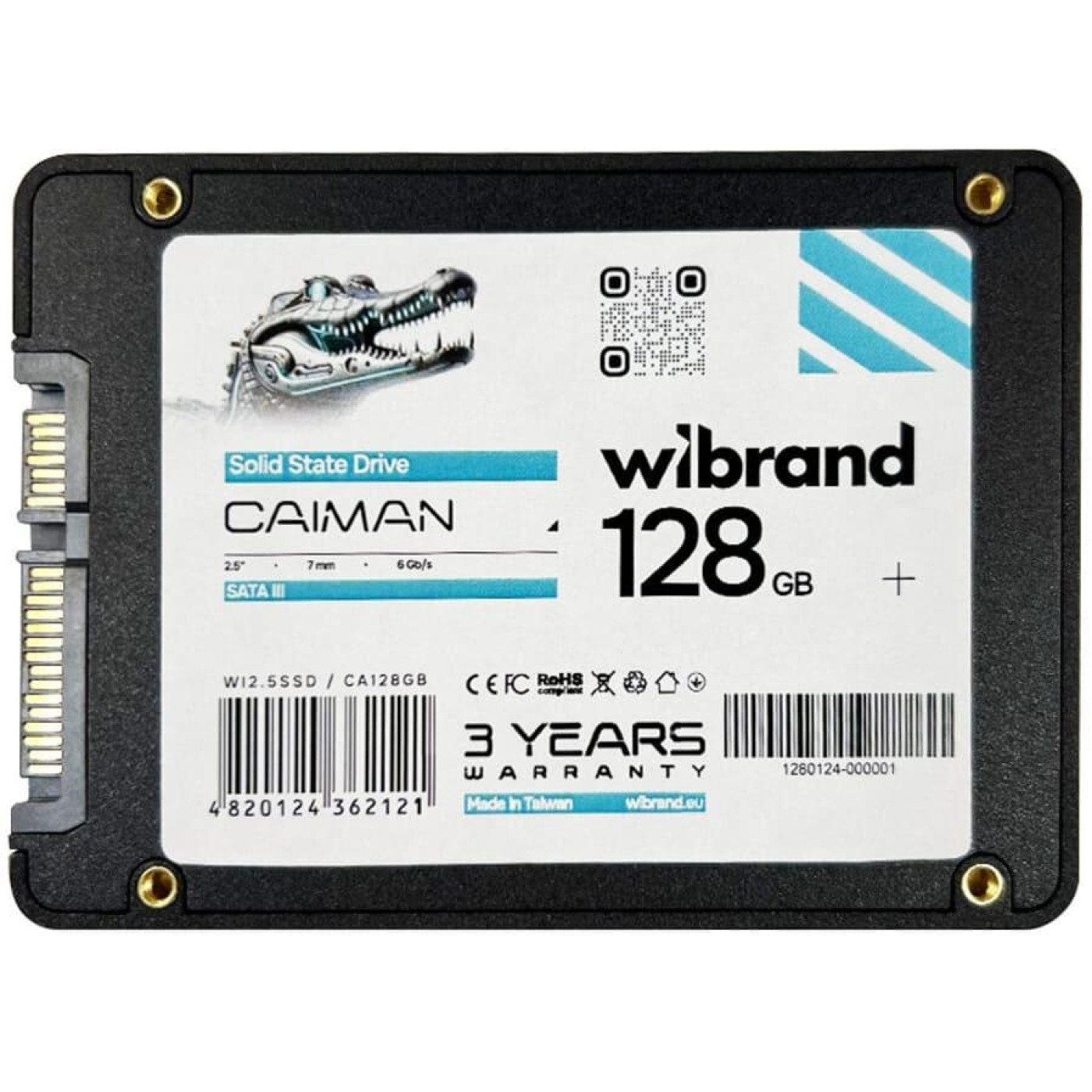 Накопитель SSD Wibrand Sata 2.5 128GB Caiman Bulk120 (WI2.5SSD/CA128GB)