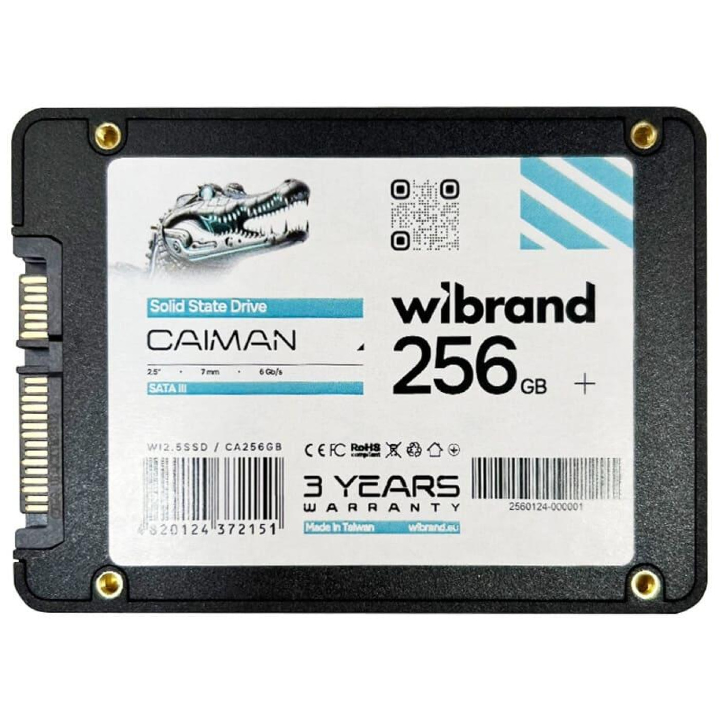 Накопитель SSD Wibrand Sata 2.5 256GB Caiman Bulk 240 250 (WI2.5SSD/CA256GB)