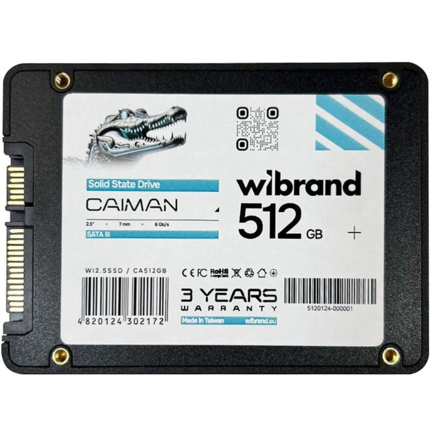 Накопитель SSD Wibrand Sata 2.5 512GB Caiman Bulk 480 500 (WI2.5SSD/CA512GB)
