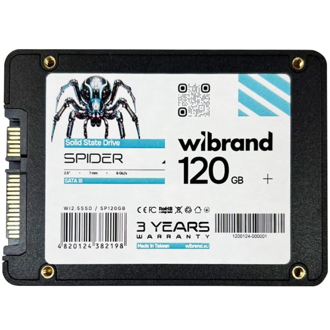 Накопитель SSD Wibrand Sata 2.5 120GB Spider Bulk 128 (WI2.5SSD/SP120GB)