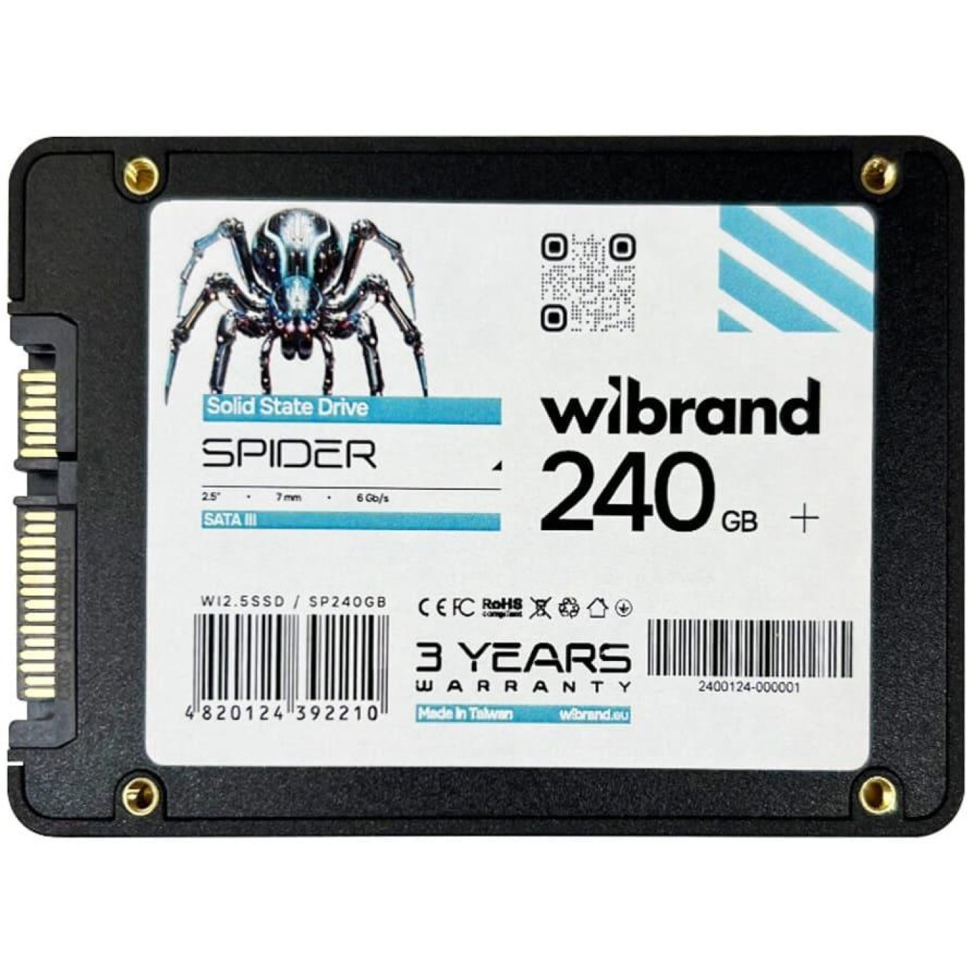 Накопитель SSD Wibrand Sata 2.5 240GB Spider Bulk 256 250 (WI2.5SSD/SP240GB)