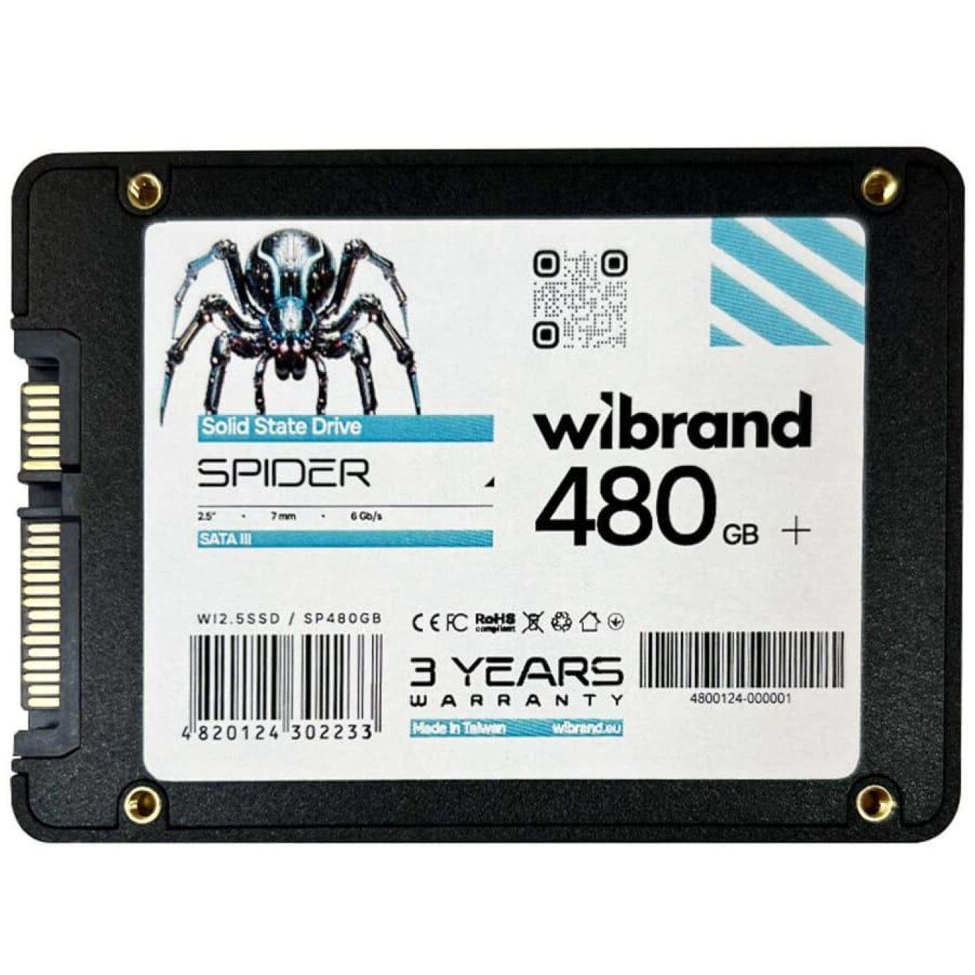 Накопичувач SSD Wibrand Sata 2.5 480GB Spider Bulk 500 512 (WI2.5SSD/SP480GB)