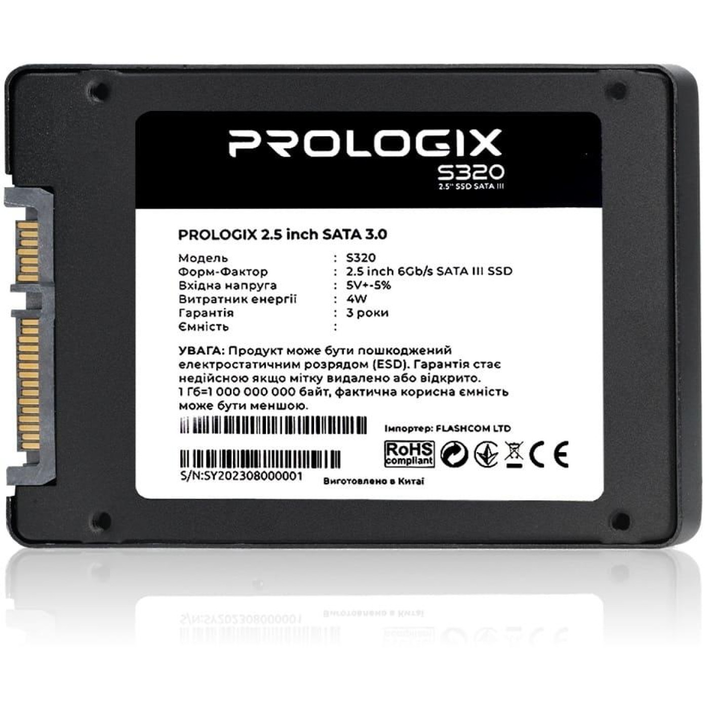 Накопичувач SSD ProLogix Sata 2.5 960GB S320 TLC 1TB (PRO960GS320)
