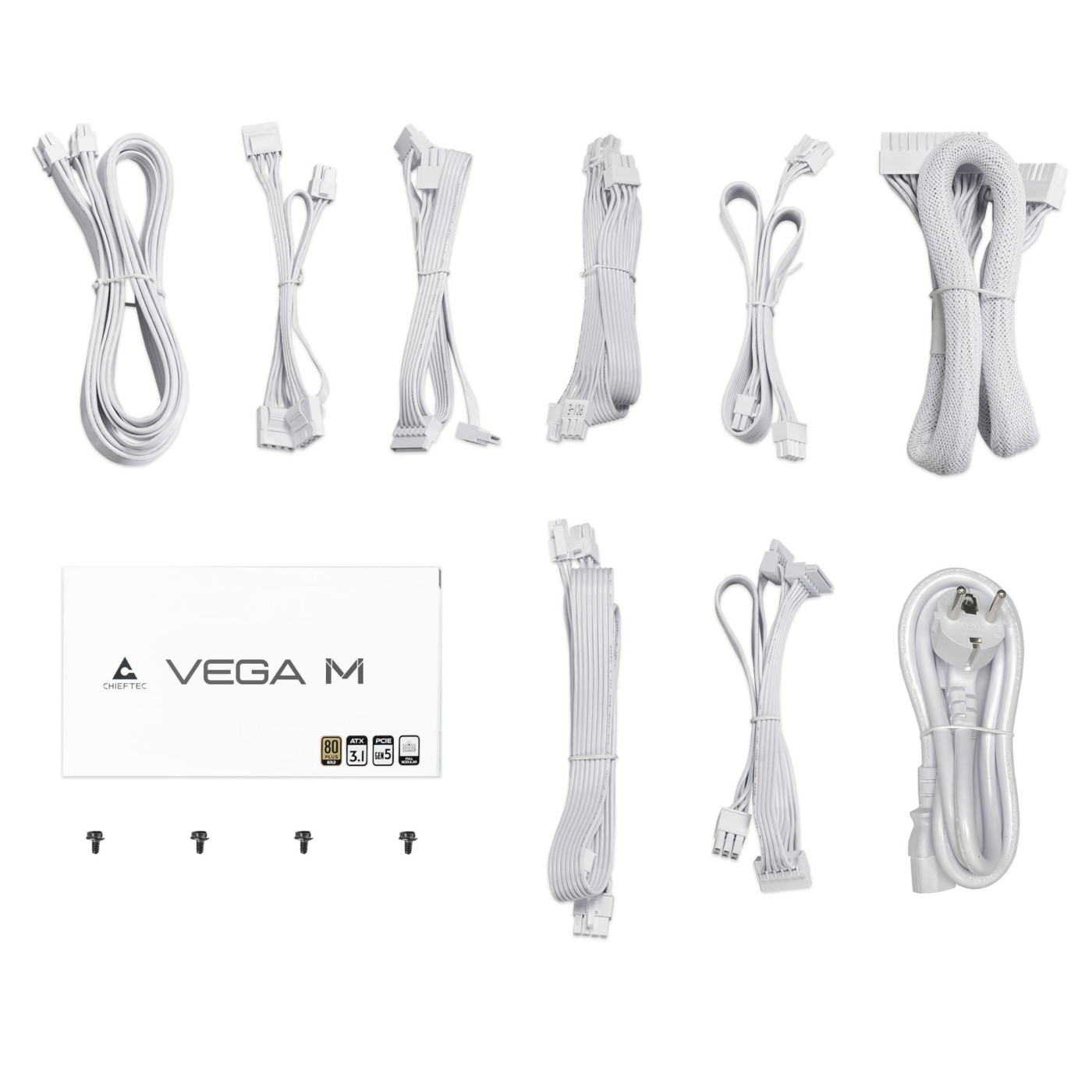 Блок живлення Chieftec Vega M 850W ATX 3.1 80+ Gold (PPG-850-CW) White