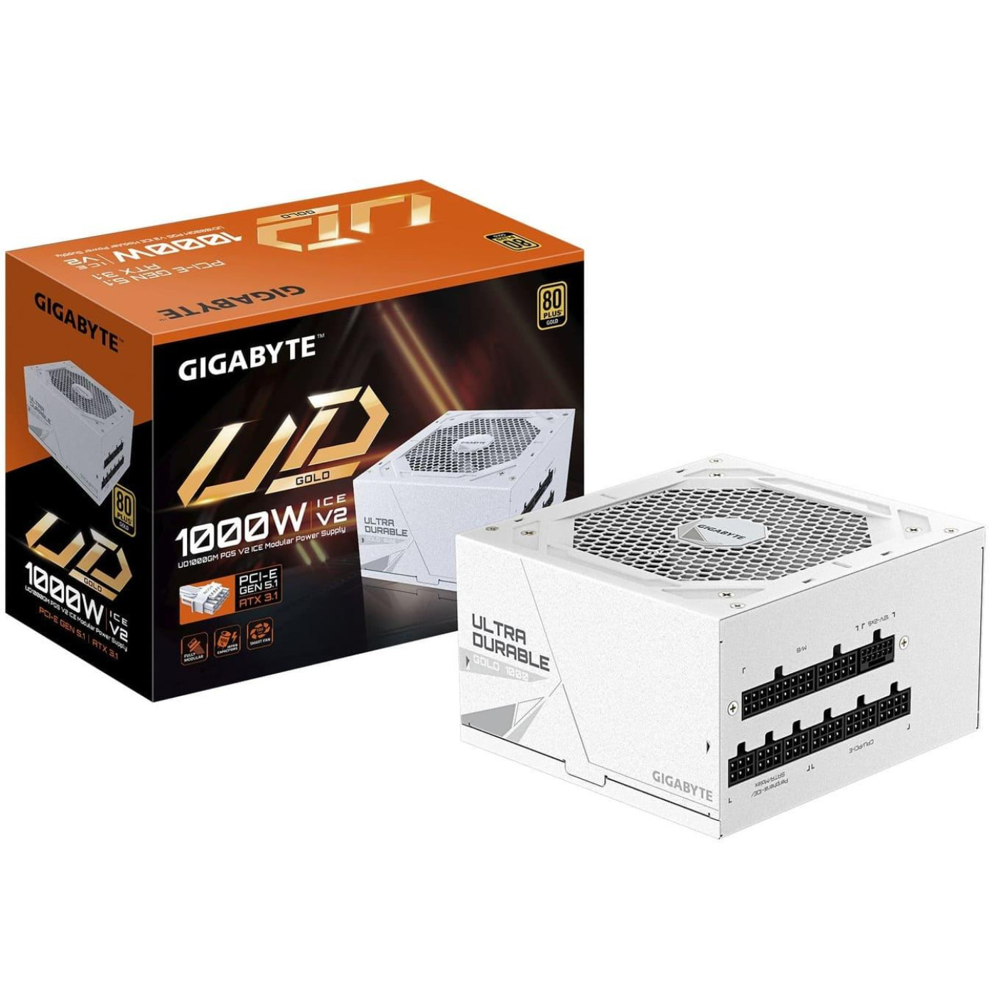 Блок живлення Gigabyte GP-UD1000GM 1000W 80+ Gold ATX 3.1 ICE (GP-UD1000GM PG5 ICE)