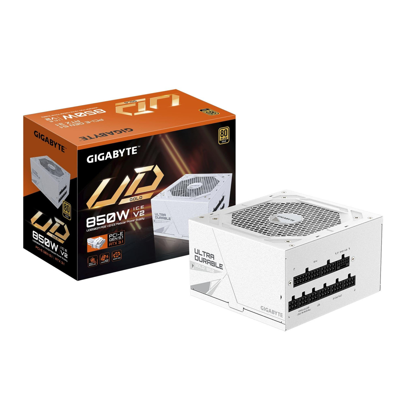Блок живлення Gigabyte UD850GM PG5 V2 850W 80+ Gold White (GP-UD850GM PG5 V2 ICE)