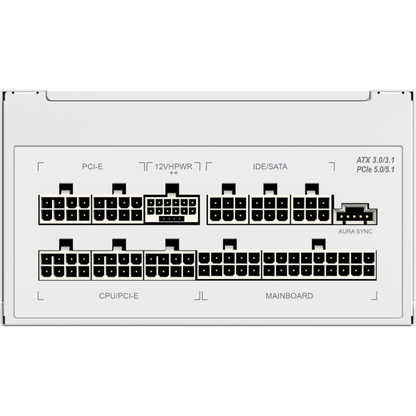 Блок живлення GameMax 1300W ATX3.1 80+ Platinum RGB White (RGB-1300 WH (ATX3.0/3.1 PCIe5.)