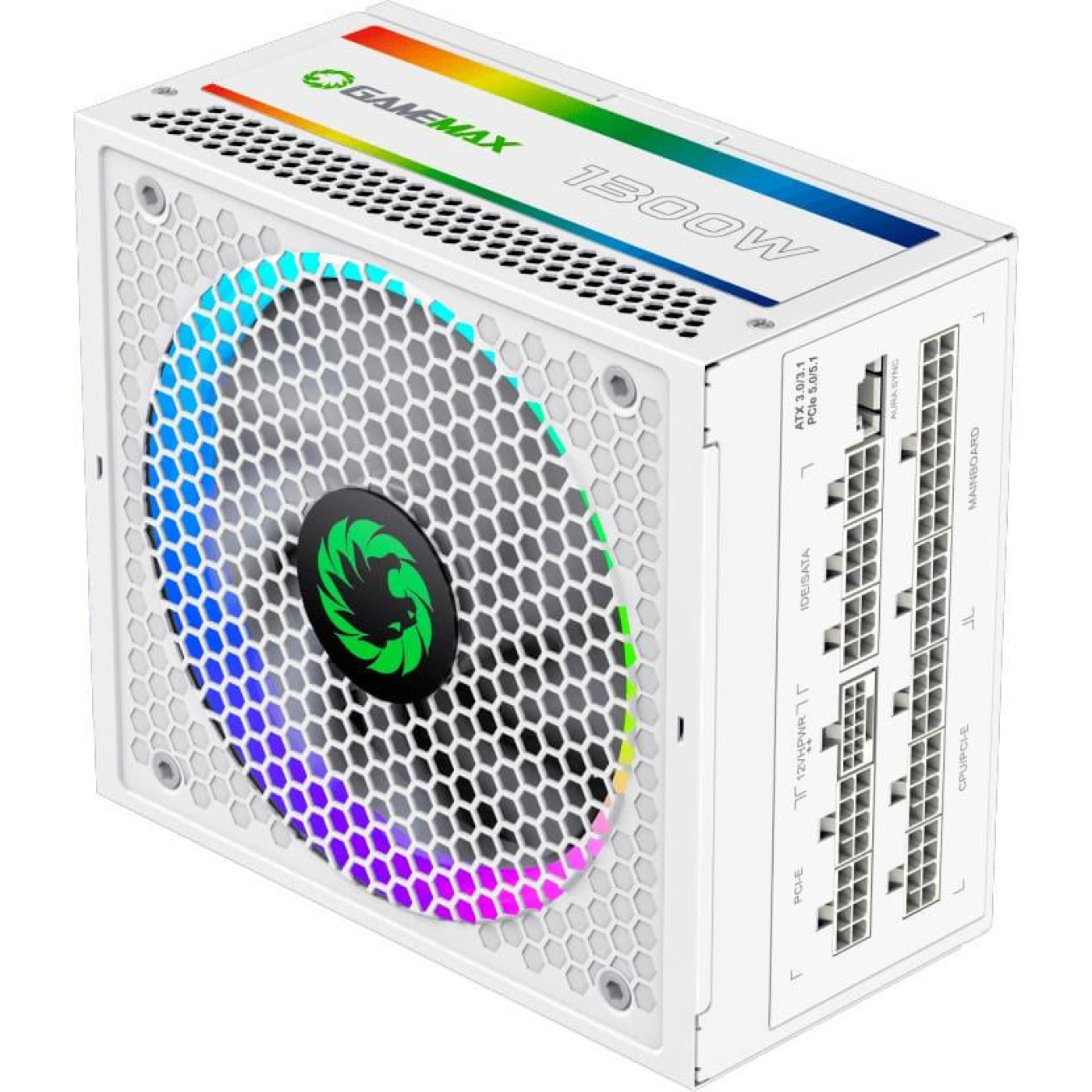 Блок живлення GameMax 1300W ATX3.1 80+ Platinum RGB White (RGB-1300 WH (ATX3.0/3.1 PCIe5.)