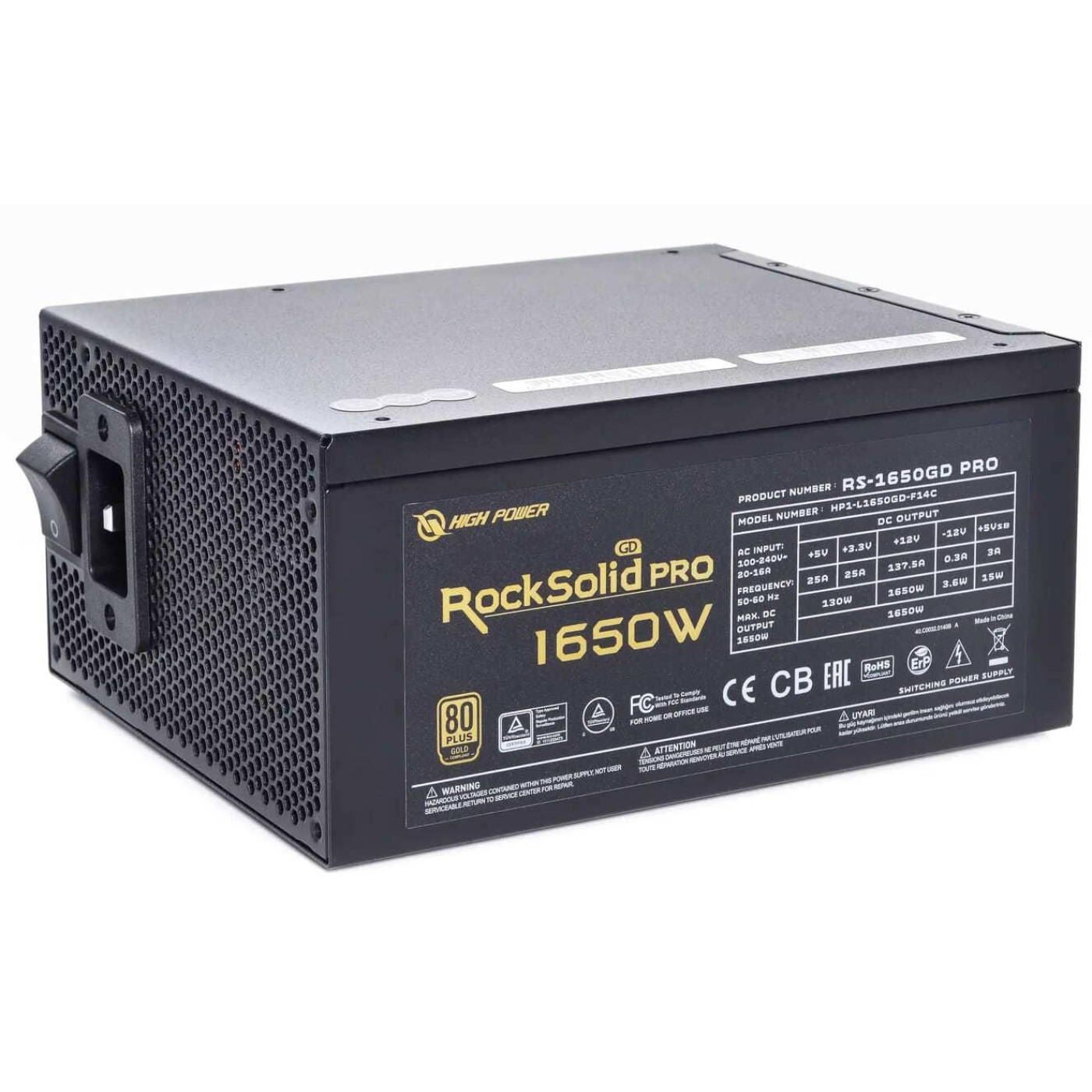 Блок живлення QUBE 1650W 80+ Gold (RS-1650GD PRO) Black