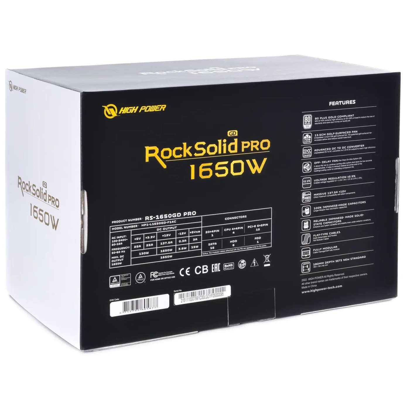 Блок живлення QUBE 1650W 80+ Gold (RS-1650GD PRO) Black