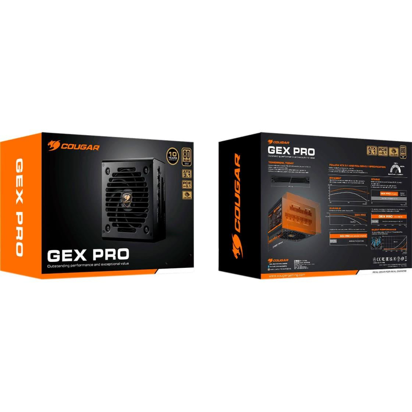 Блок живлення Cougar GEX PRO 850 850w ATX 3.1 80+ Gold Modular (GEX PRO 850)