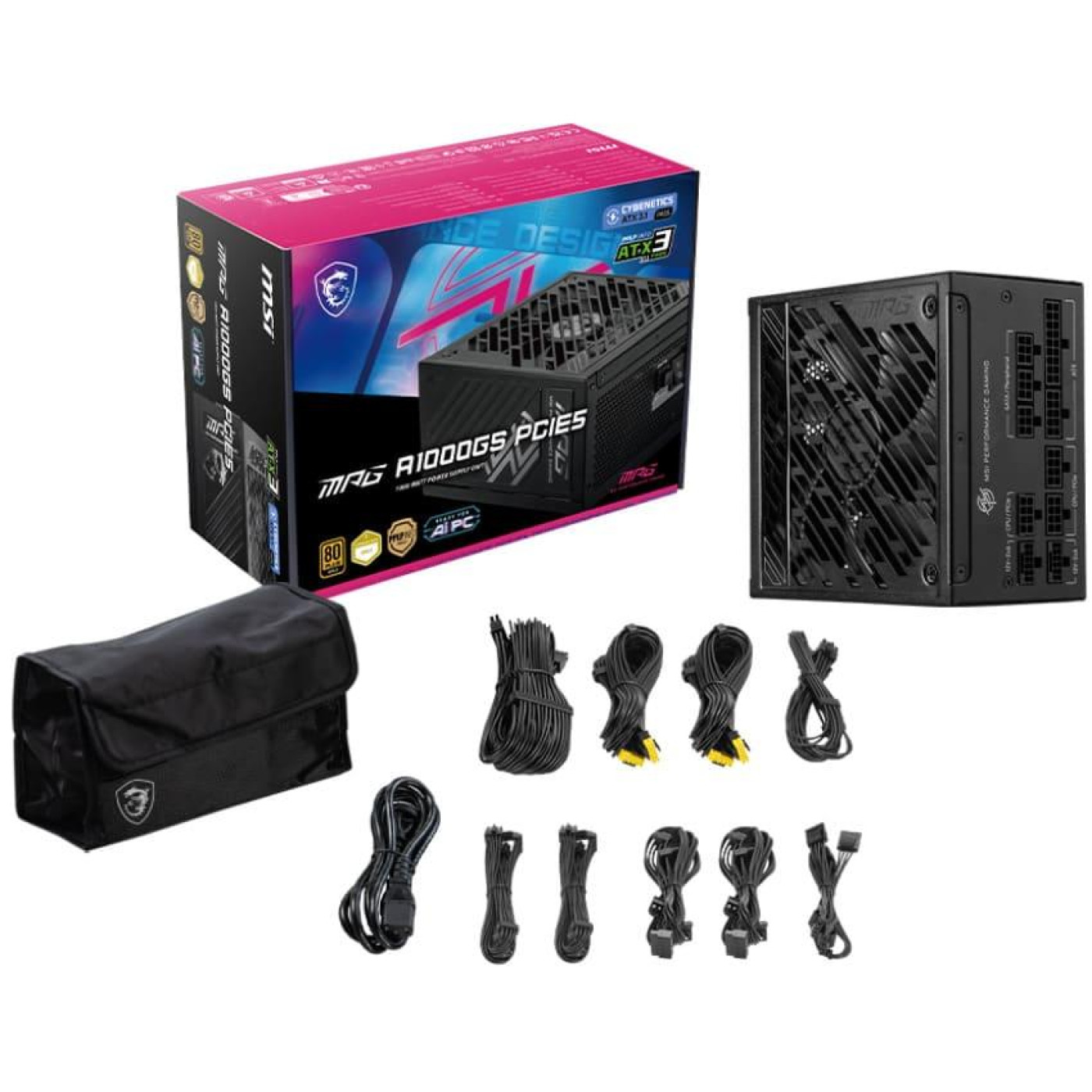 Блок живлення MSI MPG 1000W PCIE5 ATX 3.1 80+ Gold (MPG A1000GS PCIE5)