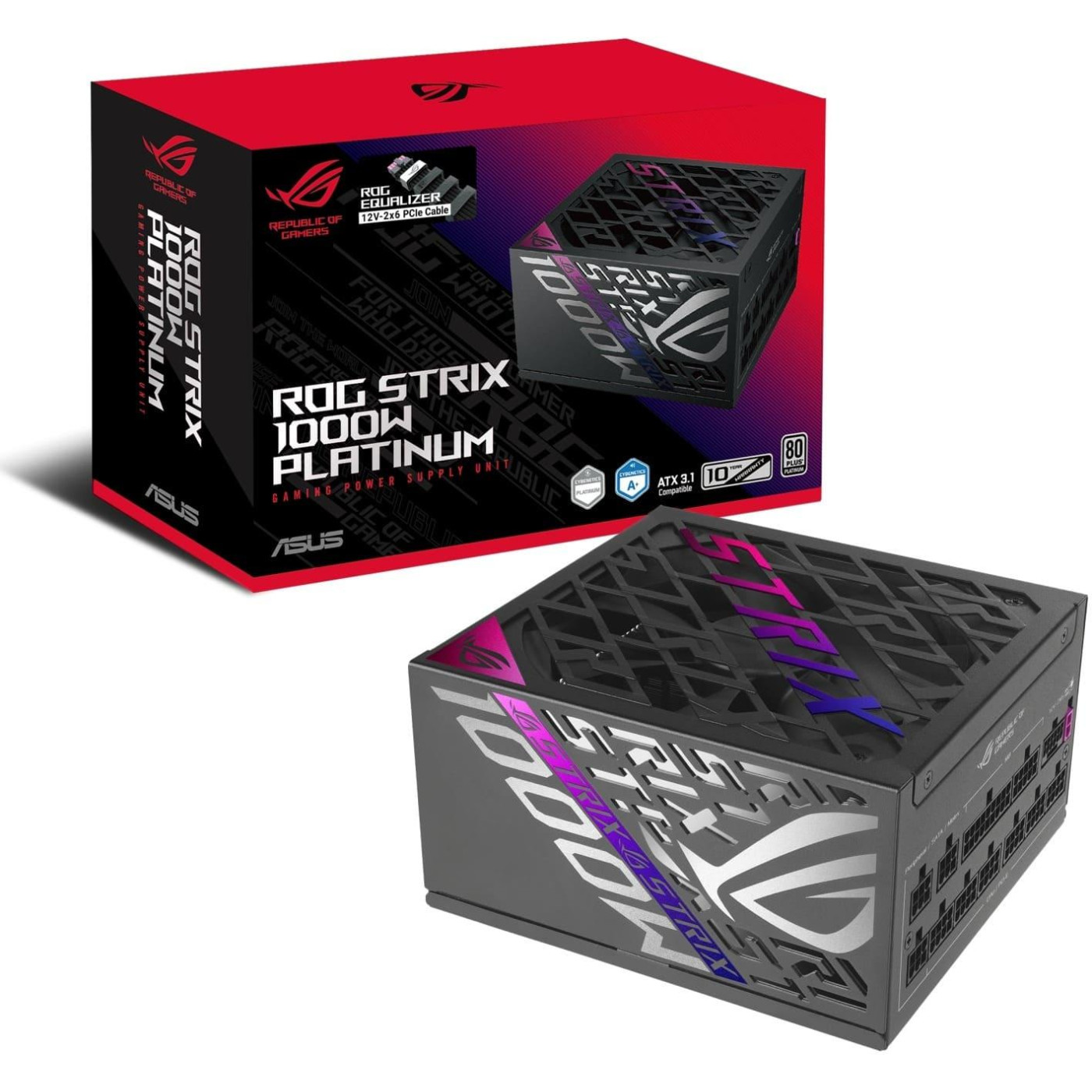 Блок живлення ASUS ROG Strix 1000W Platinum ROG Equalizer 80+ Platinum (90YE00W7-B0NA00) Black