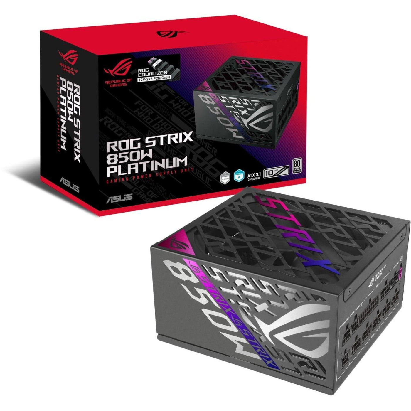 Блок живлення ASUS ROG Strix 850W Platinum ROG Equalizer 80+ Platinum (90YE00W8-B0NA00) Black