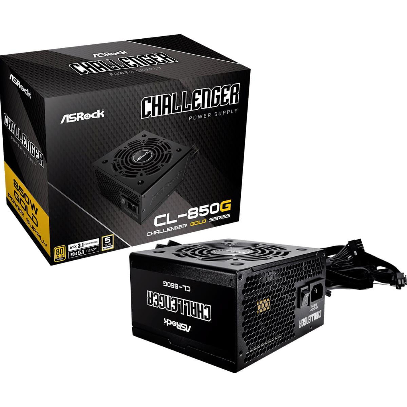 Блок живлення AsRock Challenger 850W 80+ Gold PCIe 5.1 (CL-850G) U1