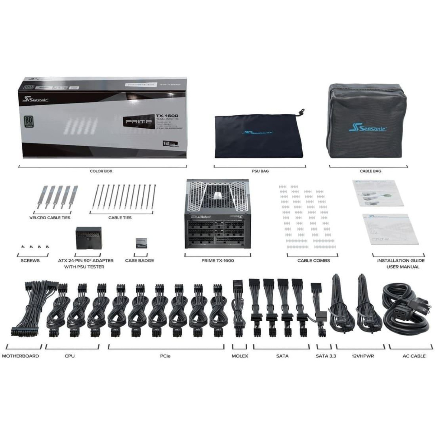 Блок живлення Seasonic Prime TX 1600W ATX 3.0 80+ Titanium (PRIME-TX-1600-ATX30)