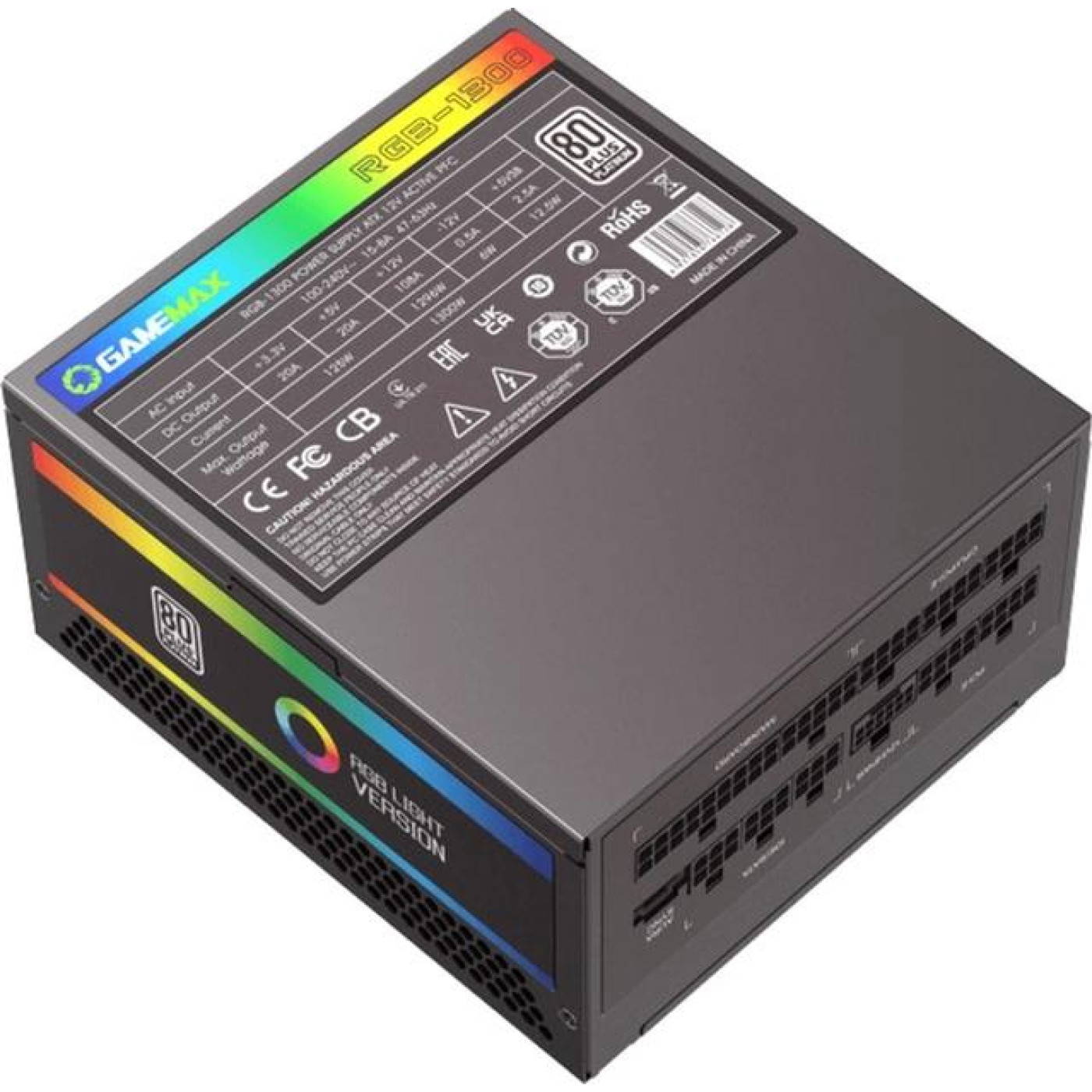 Блок живлення GameMax 1300W RGB-1300(ATX3.0 PCIE5.0) (RGB-1300(ATX3.0 PCIE5.0))