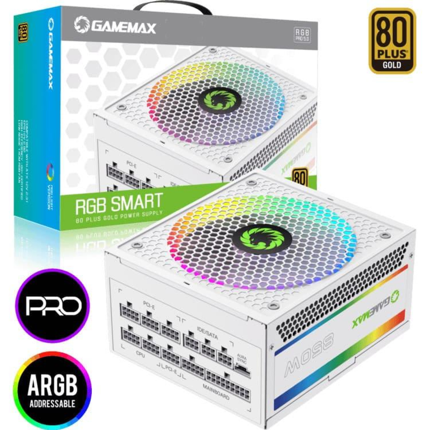 Блок живлення GameMax 850W 80 Gold (RGB850 PRO WH)